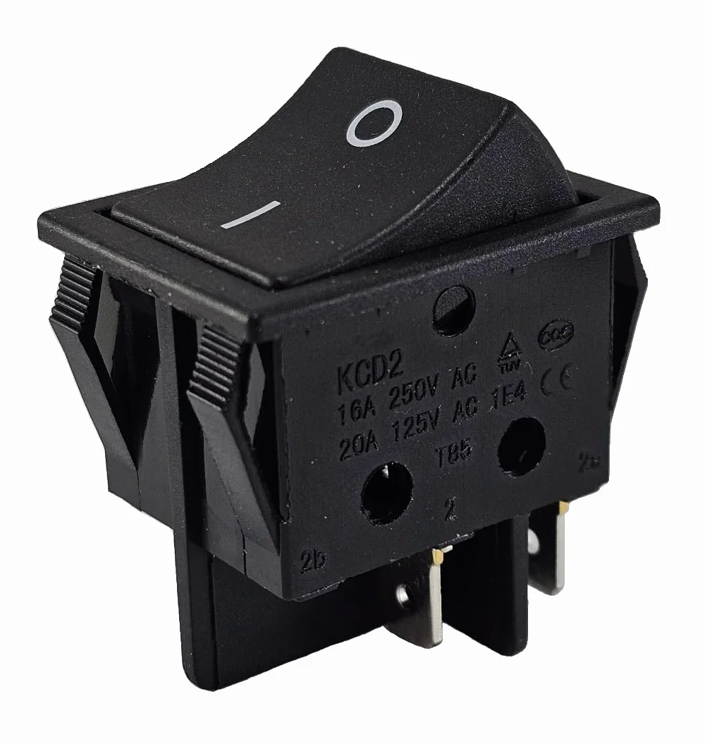 Wodoszczelny przełącznik kołyskowy On/Off 4 piny, 16 A, 250 AC/DC, z wodoszczelną osłoną IP65, czarny