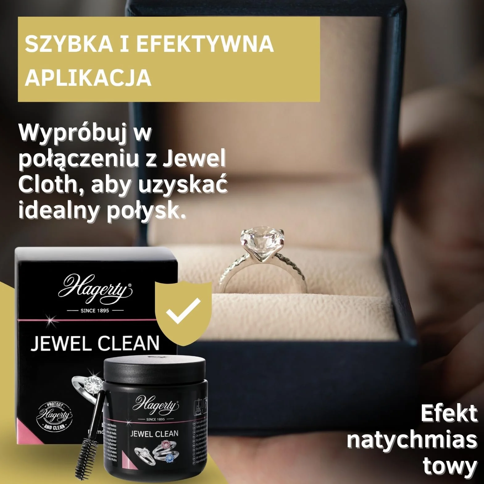 Hagerty Jewel Clean Płyn do czyszczenia biżuterii do kamieni szlachetnych złota platyny 170 ml I Skuteczne czyszczenie biżuterii diamentów szafirów rubinów I
