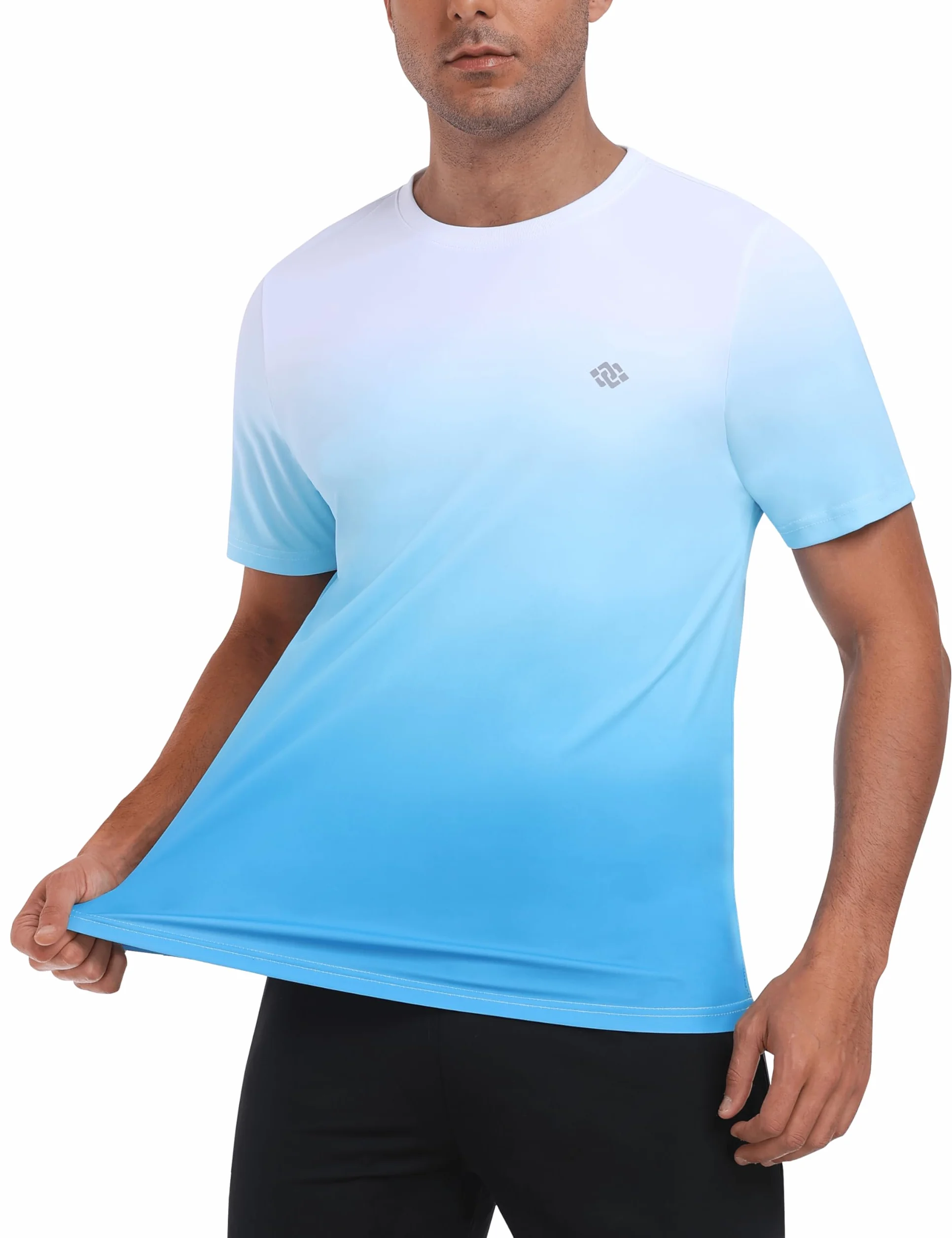 MoFiz Męska koszulka anty-UV, UPF 50+, szybkoschnąca, koszulka Rashguard na zewnątrz, do surfingu,