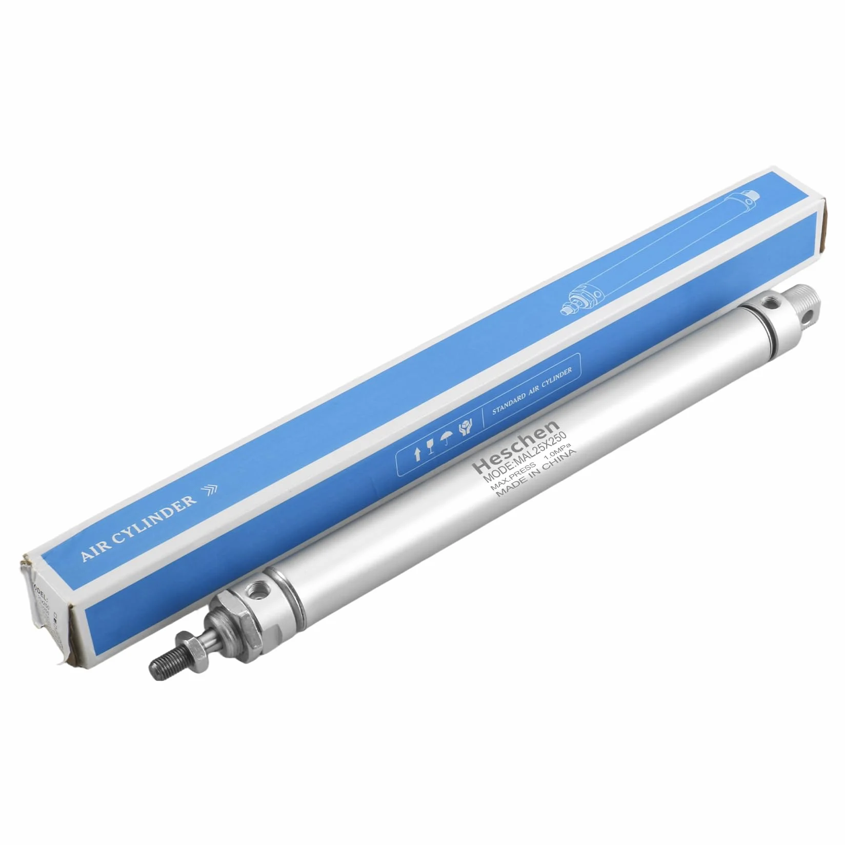 Heschen Pneumatyczny smukły cylinder powietrza, MAL 25-250, port PT1/8 cala, otwór 25 mm, skok 250 mm, podwójne działanie