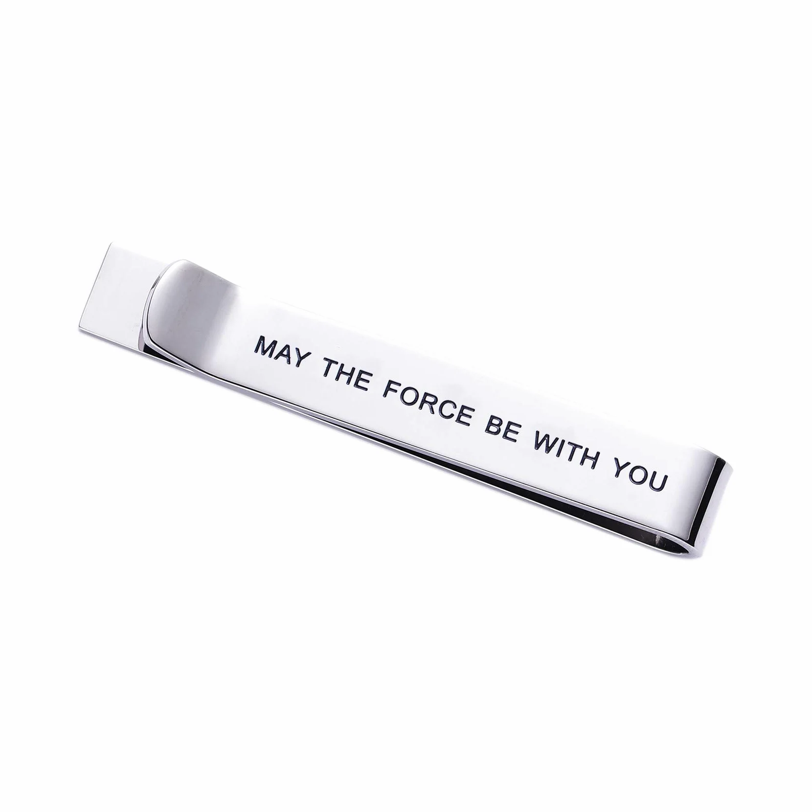 LParkin May The Force Be with You spinka do krawata Star Wars Fan prezent zabawny prezent stal nierdzewna polerowane wykończenie spinki do krawata mężczyźni kobiety