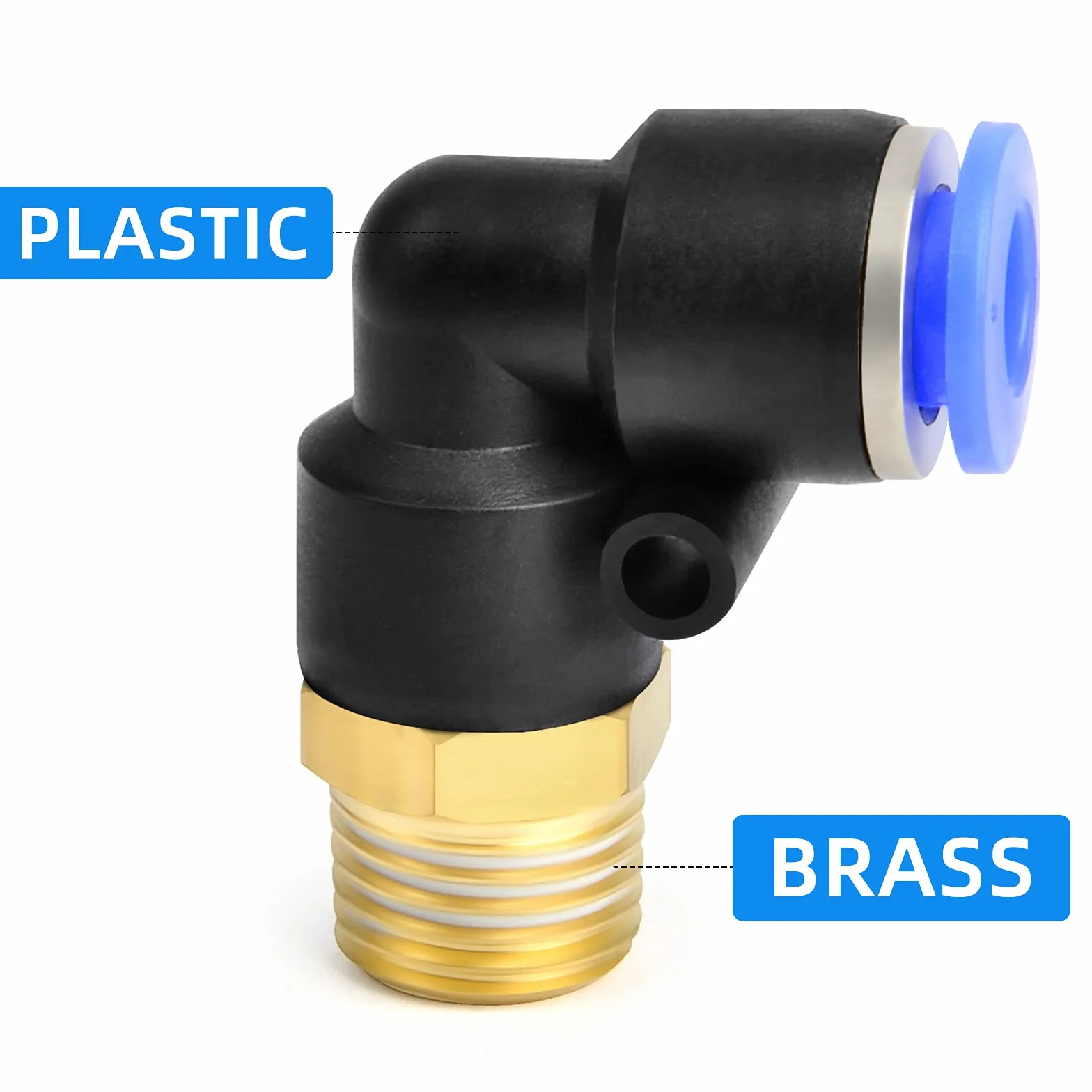 10 szt. 8 mm Tube AD x 1/8 BSP męski Elbow Push to Connect Fittings (PL8-01)