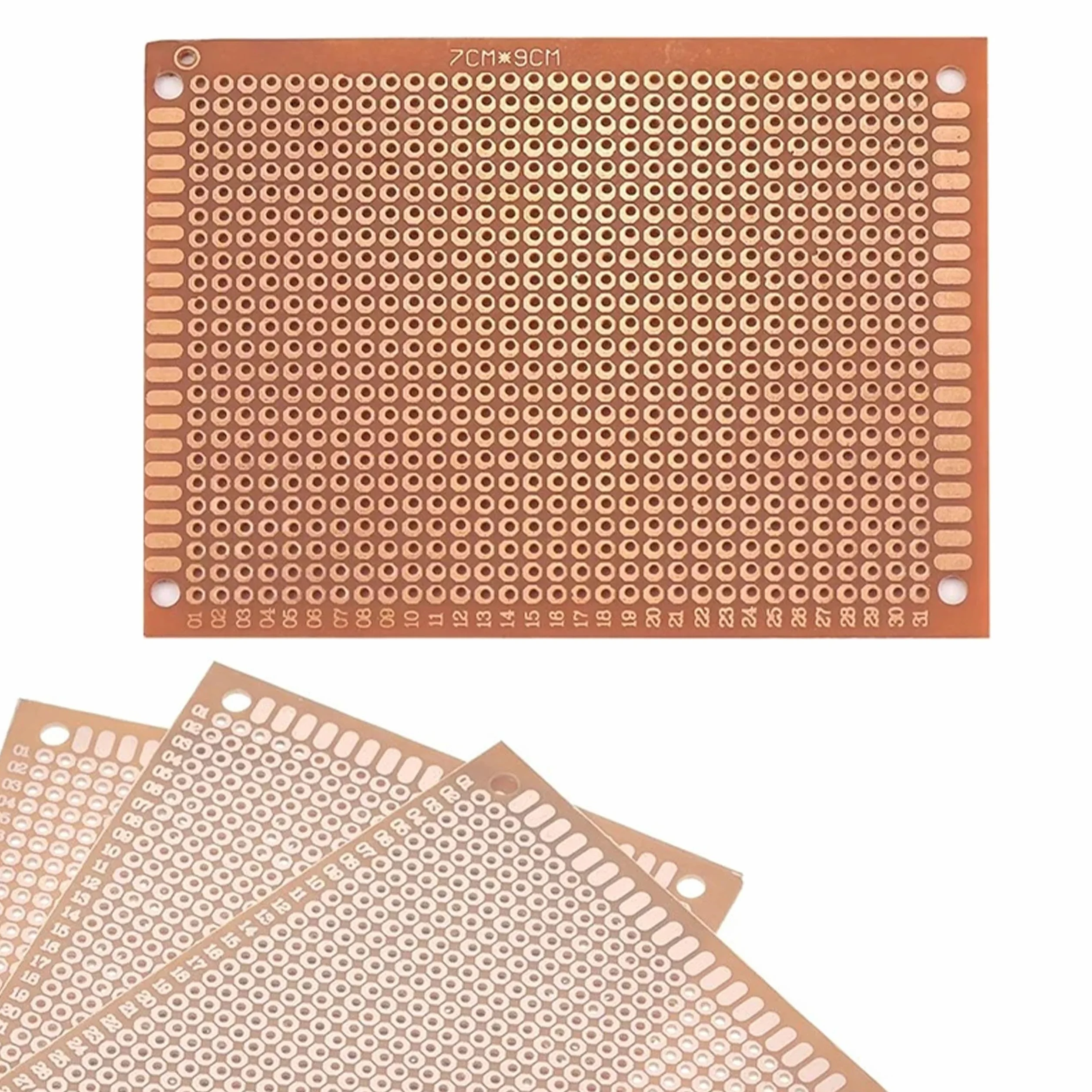 Uniwersalna płyta prototypowa 70 x 90 mm - jednostronna, otwory 2,54 mm, 4 otwory montażowe | do komponentów THT DIP | płytka PCB do elektronicznego prototypowania