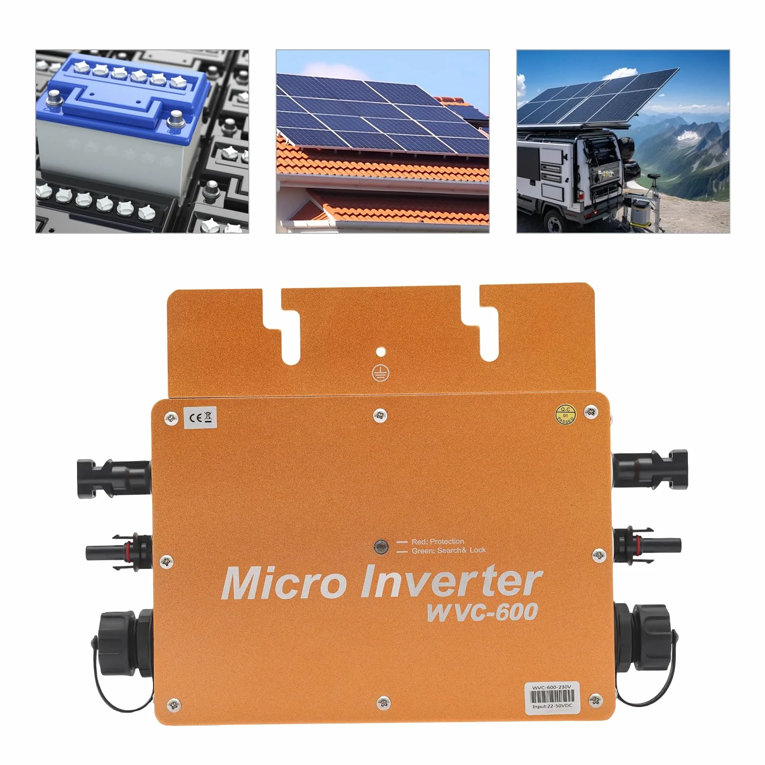 WVC-600 W falownik mikro-słoneczny MPPT przetwornica napięcia, wodoszczelność IP65, Solar Power Grid Tie Micro falownik do systemów wytwarzania prądu (nie jest to funkcja komunikacji)