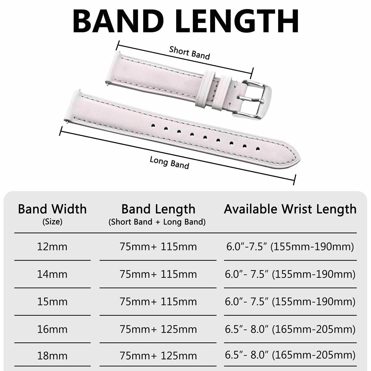 BISONSTRAP Elegancki skórzany pasek do zegarka z systemem szybkiego zapinania, dla kobiet i mężczyzn, dopasowany do uchwytów zegarków o szerokości 12 mm, 14 mm, 15 mm, 16 mm, 17 mm, 18 mm i 20 mm