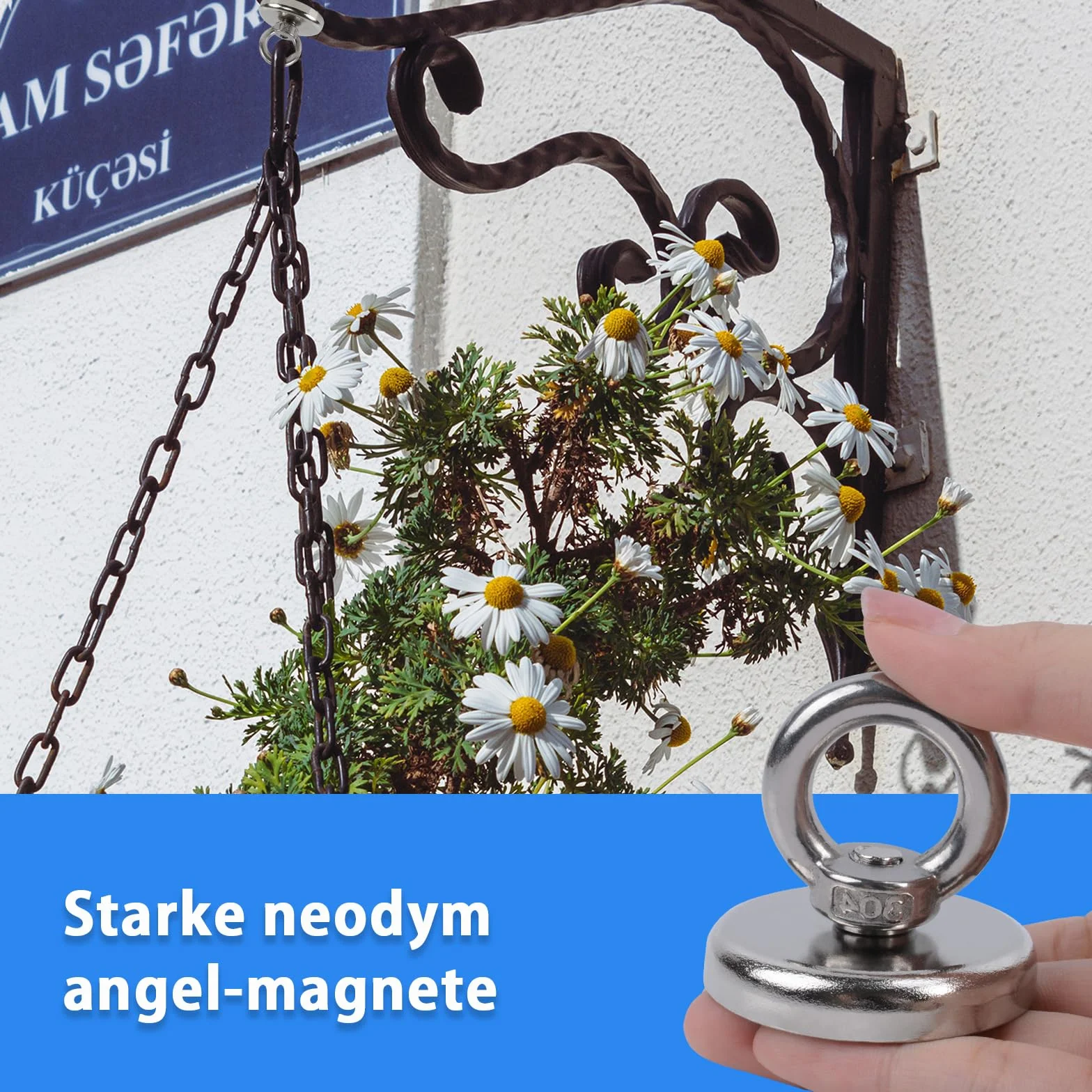 Silne magnesy neodymowe, siła ciągnąca, wytrzymałe, bardzo mocne magnesy, 48 mm, przemysłowy magnes do pobierania w rzece i ratownictwie, 1 opakowanie