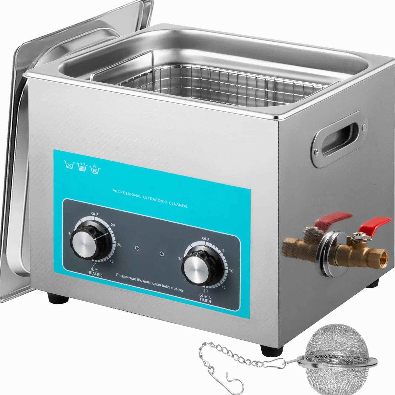 VEVOR Knob Control ultradźwiękowa myjka ultradźwiękowa, 10 l, 220 V, ultradźwiękowa myjka do biżuterii, ultradźwiękowa myjka ultradźwiękowa, do czyszczenia okularów, biżuterii