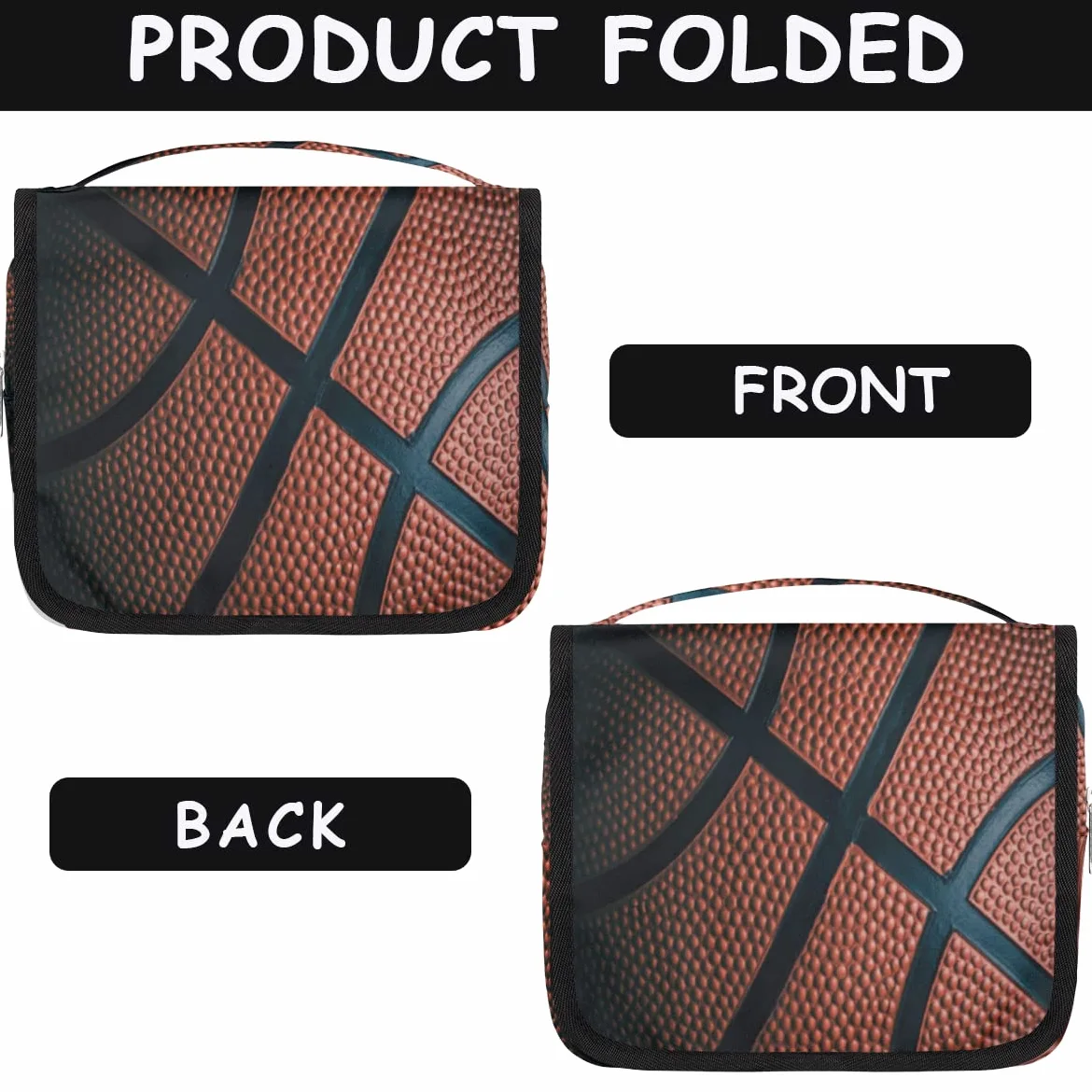 Koszykówka Podróżna Kosmetyczka Koszykówka Nadruk Mycie Torba Unisex Wiszące przybory toaletowe Kosmetyczka Organizer do makijażu, wielobarwny, Jeden rozmiar