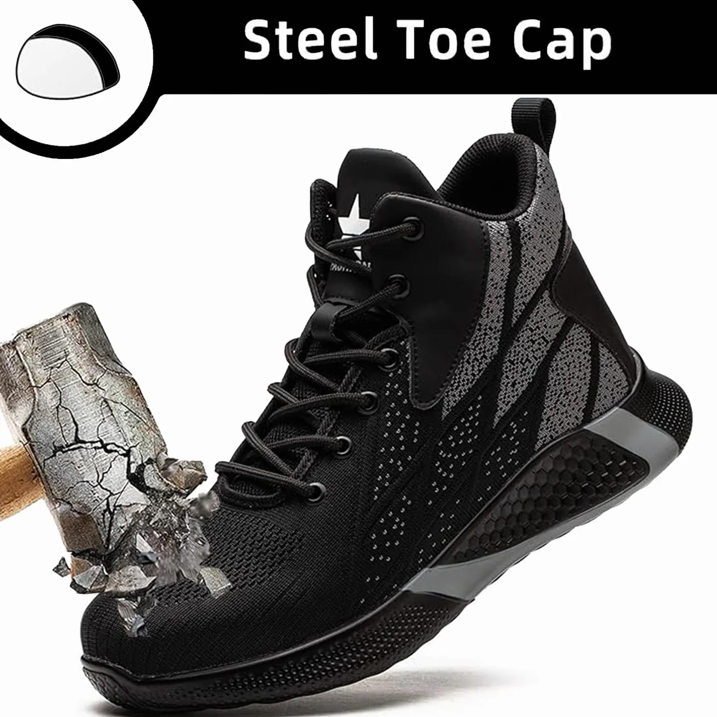 Buty ochronne S3 stalowe noski lekkie oddychające obuwie robocze