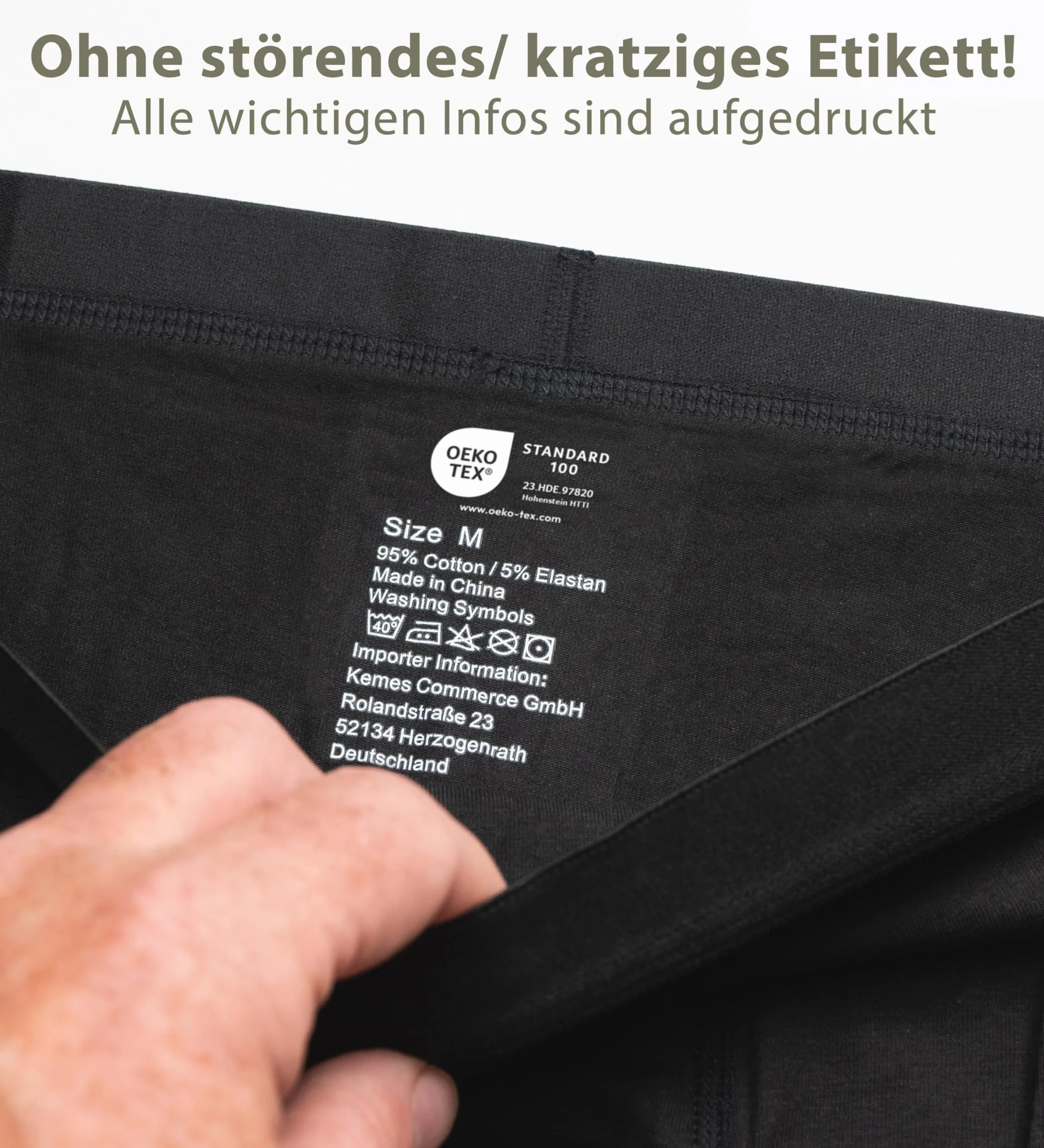Kemes Bokserki męskie, 10 sztuk, bawełniane, czarne, oddychające, bielizna męska