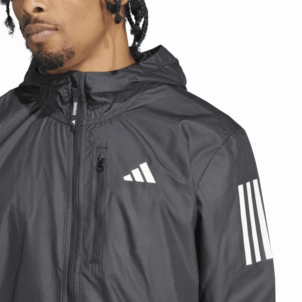 adidas Mężczyźni Own the Run Jacket, Black/White pocket, L