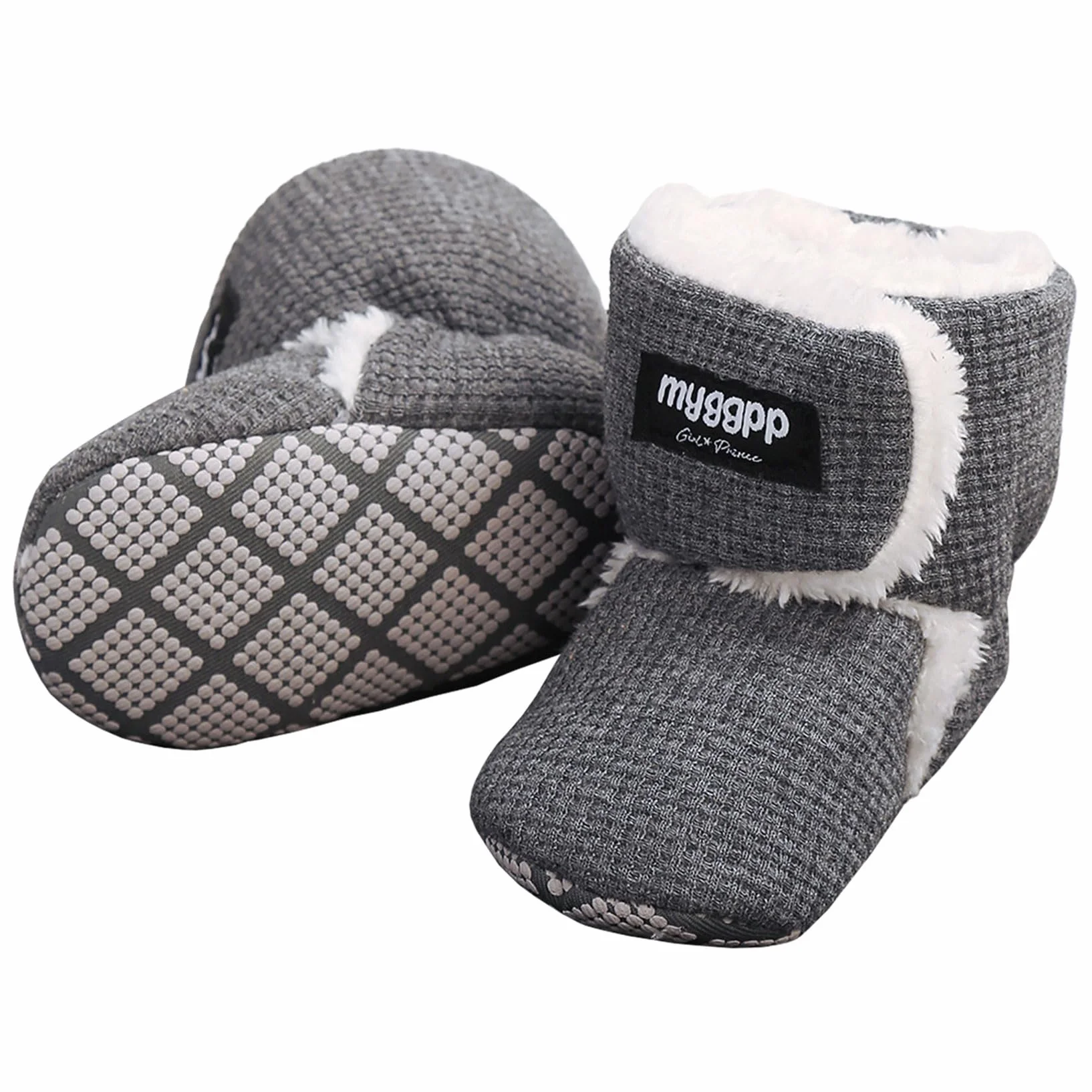 Buty zimowe dla niemowląt, ciepłe buty zimowe, uniseks, do raczkowania, zimowe, polarowe, antypoślizgowe, miękka podeszwa, buty zimowe
