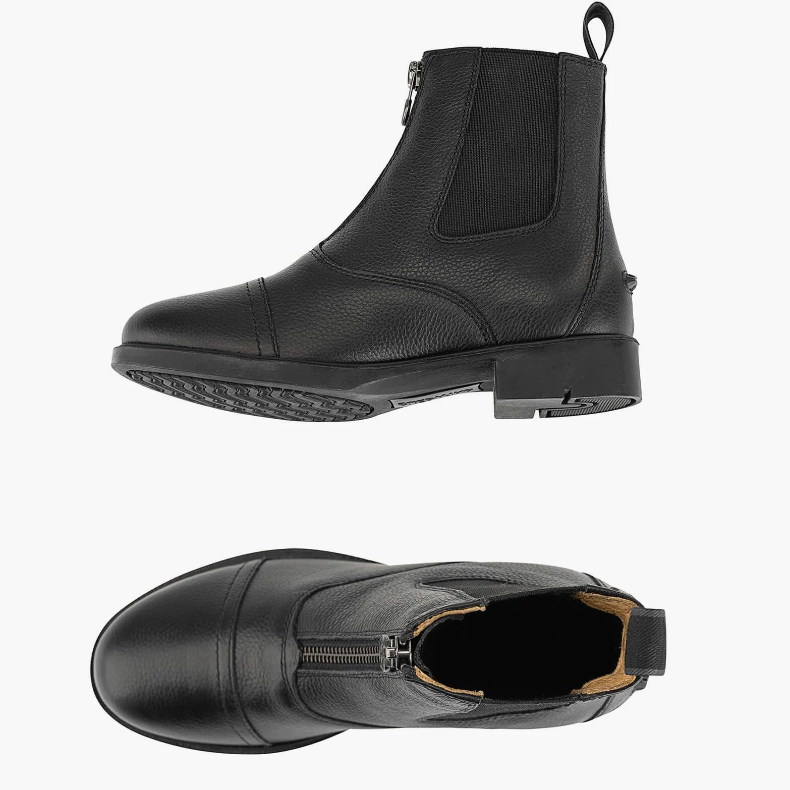 SUEDWIND FOOTWEAR Buty do jazdy konnej »Kids FZ wygodne kozaki ze skóry bydlęcej | odporne na działanie wody | świetne dopasowanie | wytrzymała gumowa podeszwa | kolor: czarny | rozm. 29-41, czarny - czarny - 33 EU