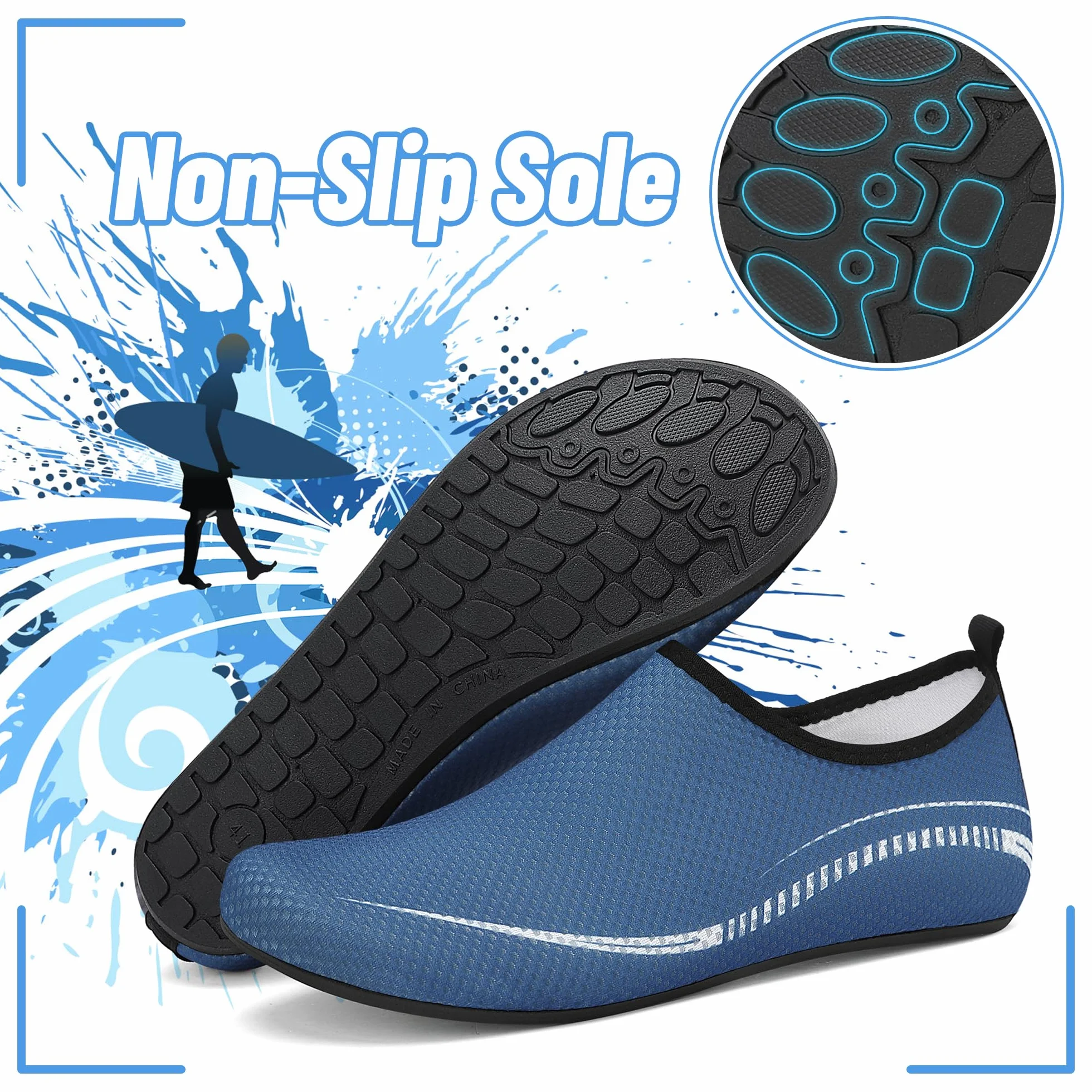 Buty do Wody Water Shoes Buty do SportóW Wodnych Lekkie Buty do PłYwania Buty PlażOwe Buty do Jogi Buty do Surfowania dla Kobiet I MężCzyzn. Niebieski, 37EU