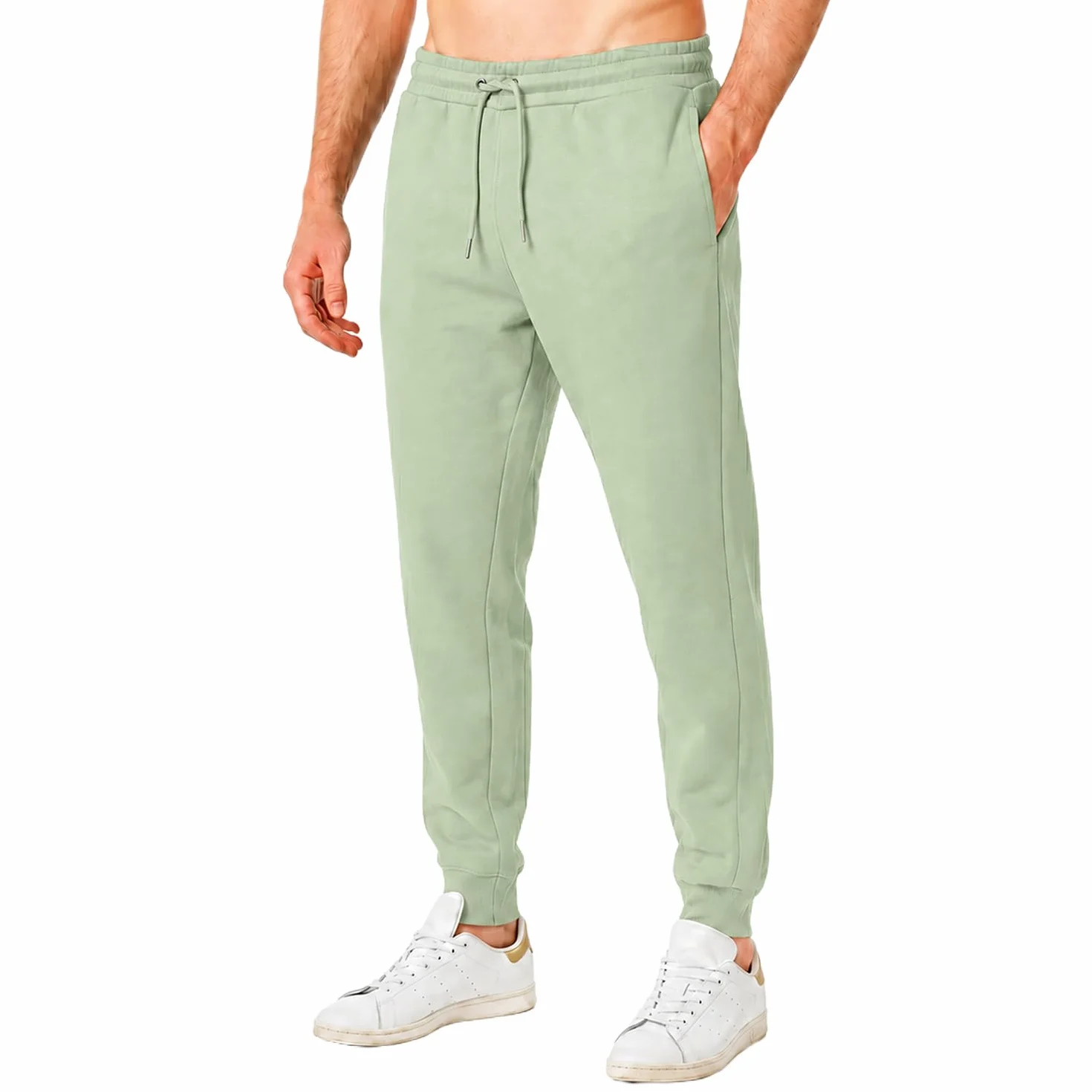Męskie spodnie dresowe miękkie w dotyku, loungewear, spodnie do joggowania z mankietami