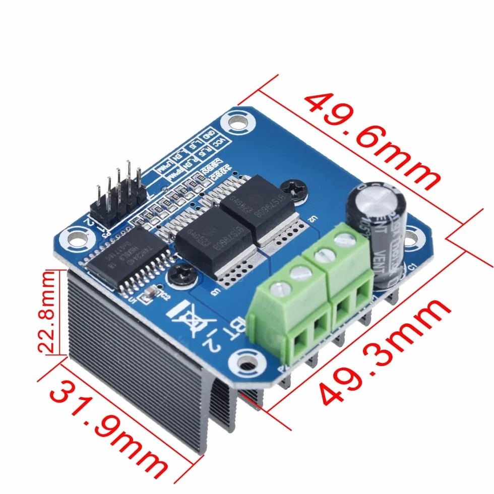DollaTek BTS7960 modu? sterownika silnika o du?ej mocy 5,5 V do 27 V 43 A/modu? sterownika inteligentnego samochodu