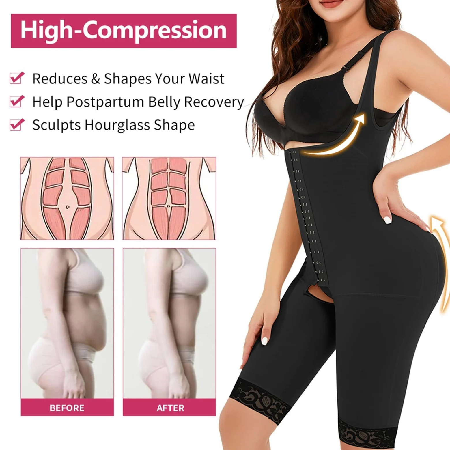 MOCHAMIK Body wyszczuplają dla kobiet Body wyszczuplają brzuch Plus Size dla kobiet