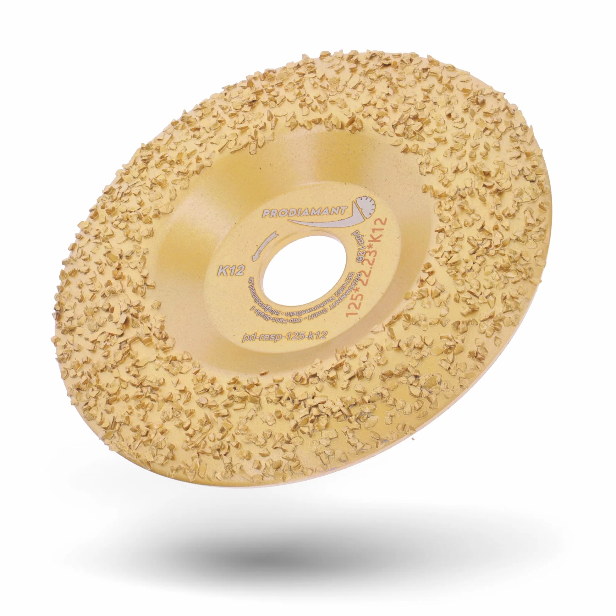 PRODIAMANT Tarcza pilnikowa Ø 125 mm K12 – tarcza szlifierska pokryta węglikiem wolframu do szlifierek kątowych, gruba, idealna do szlifowania, kształtowania i pielęgnacji pazurów