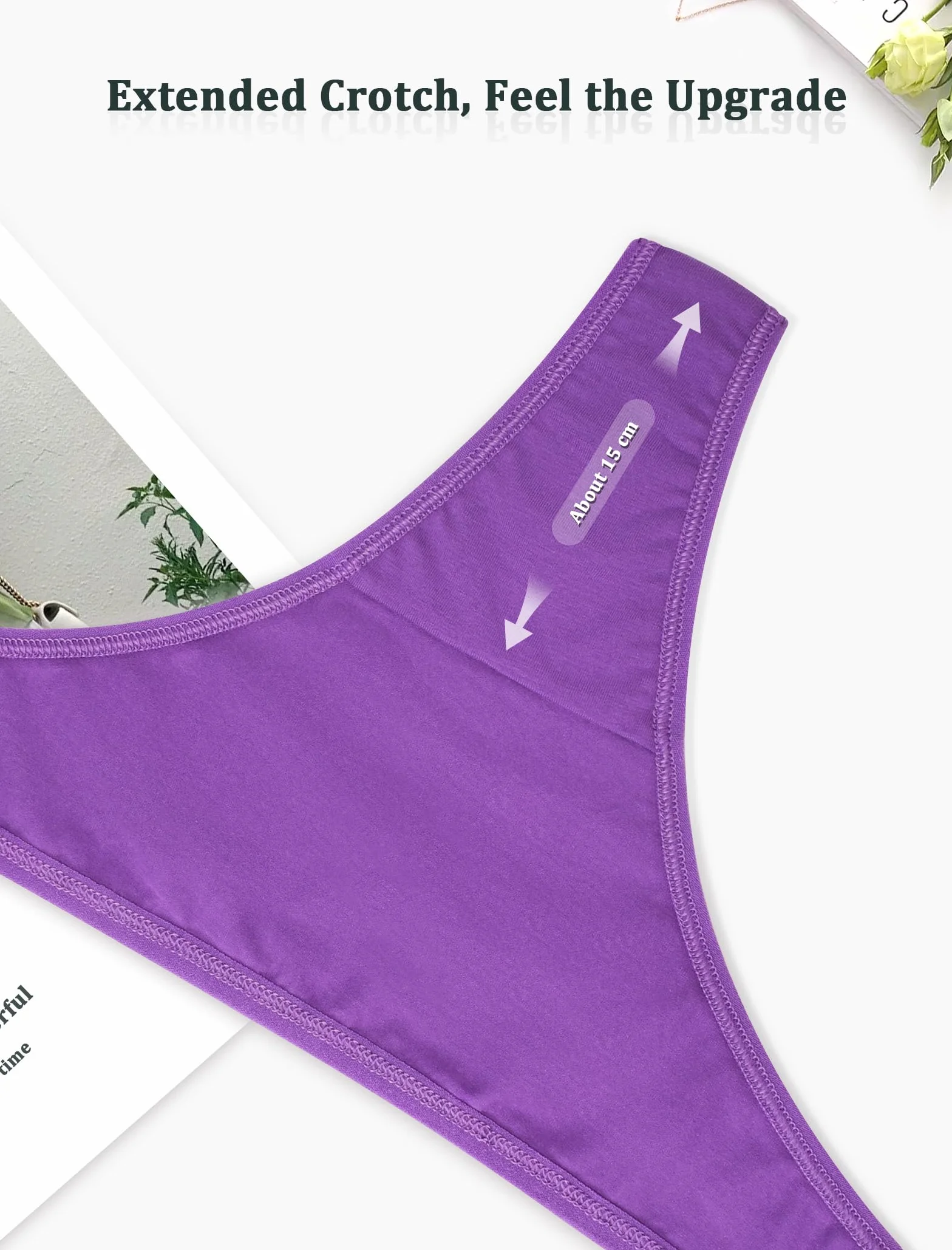 Voenxe Stringi Damskie Majtki Bawełniane,Bielizna Damska Seksowna Wielopak,Cotton Women Underwear Thong Panties,Brazylijskie Z bawełny Dla Kobiet,OddychająCe RozciąGliwe,5 Sztuk