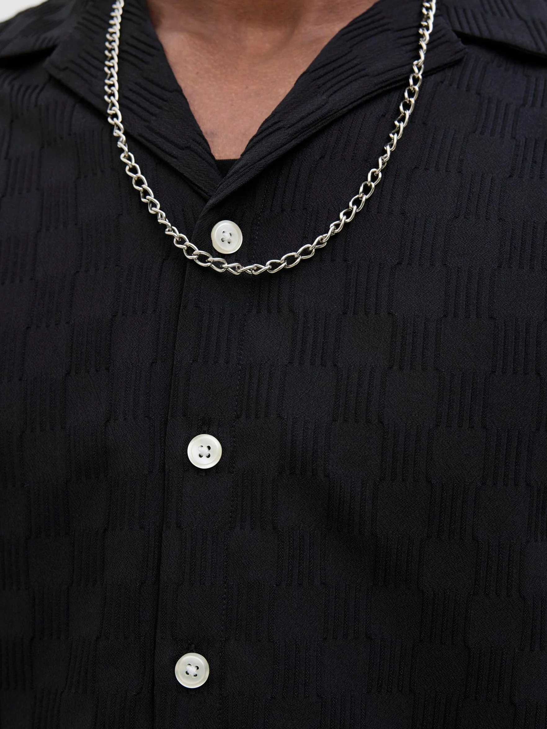 JACK & JONES Męska koszulka Jcosago Texture SS, czarny, L