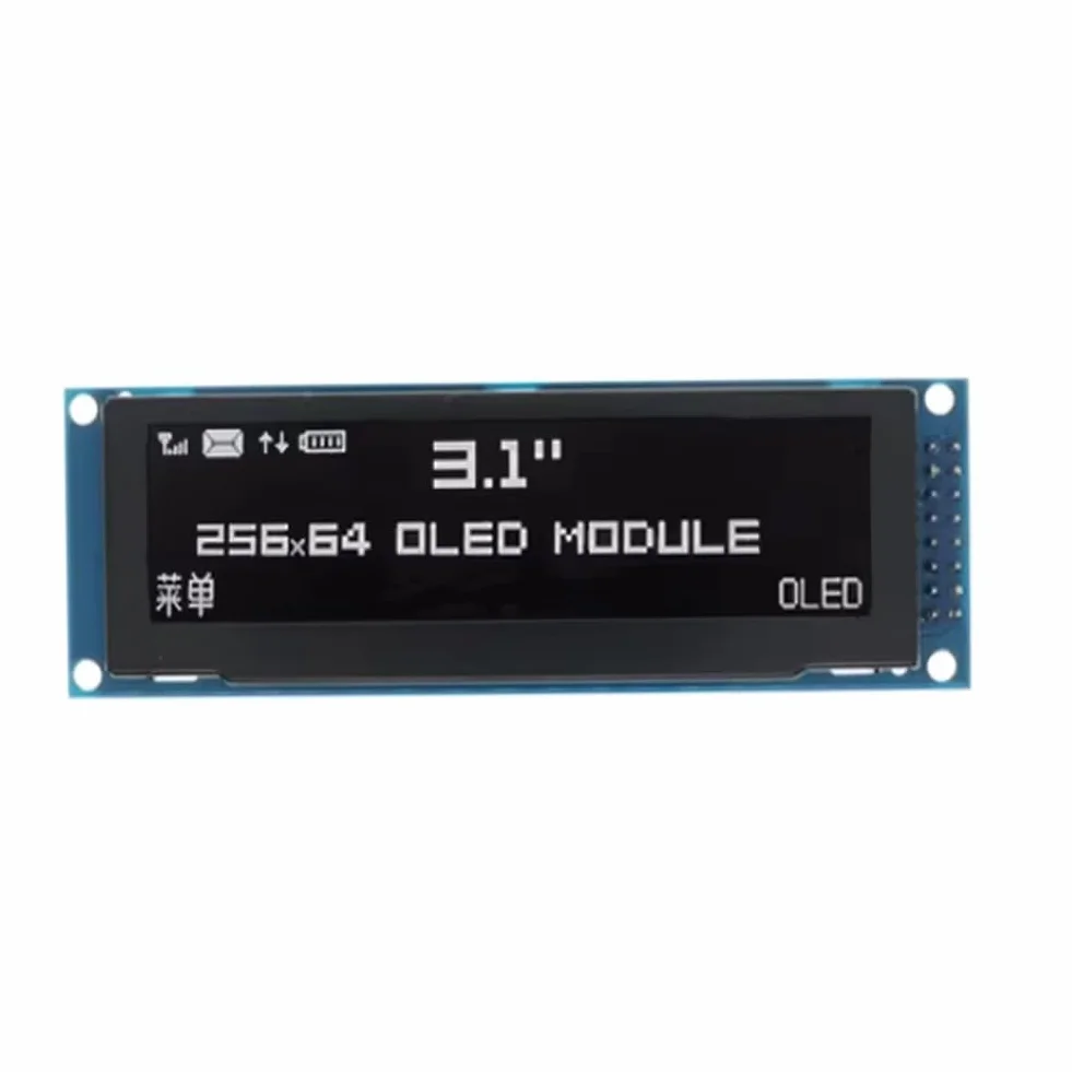 Wyświetlacz OLED 3,12 256x64 SSD1322 Sterownik Moduł Graficzny LCD Lutowanie Równoległe/SPI dla /C51 Biały