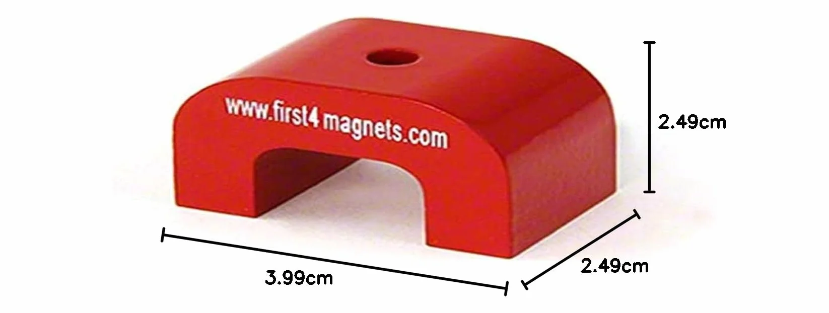 Magnes Experts F4M812-1 średni magnes podkowy, czerwony