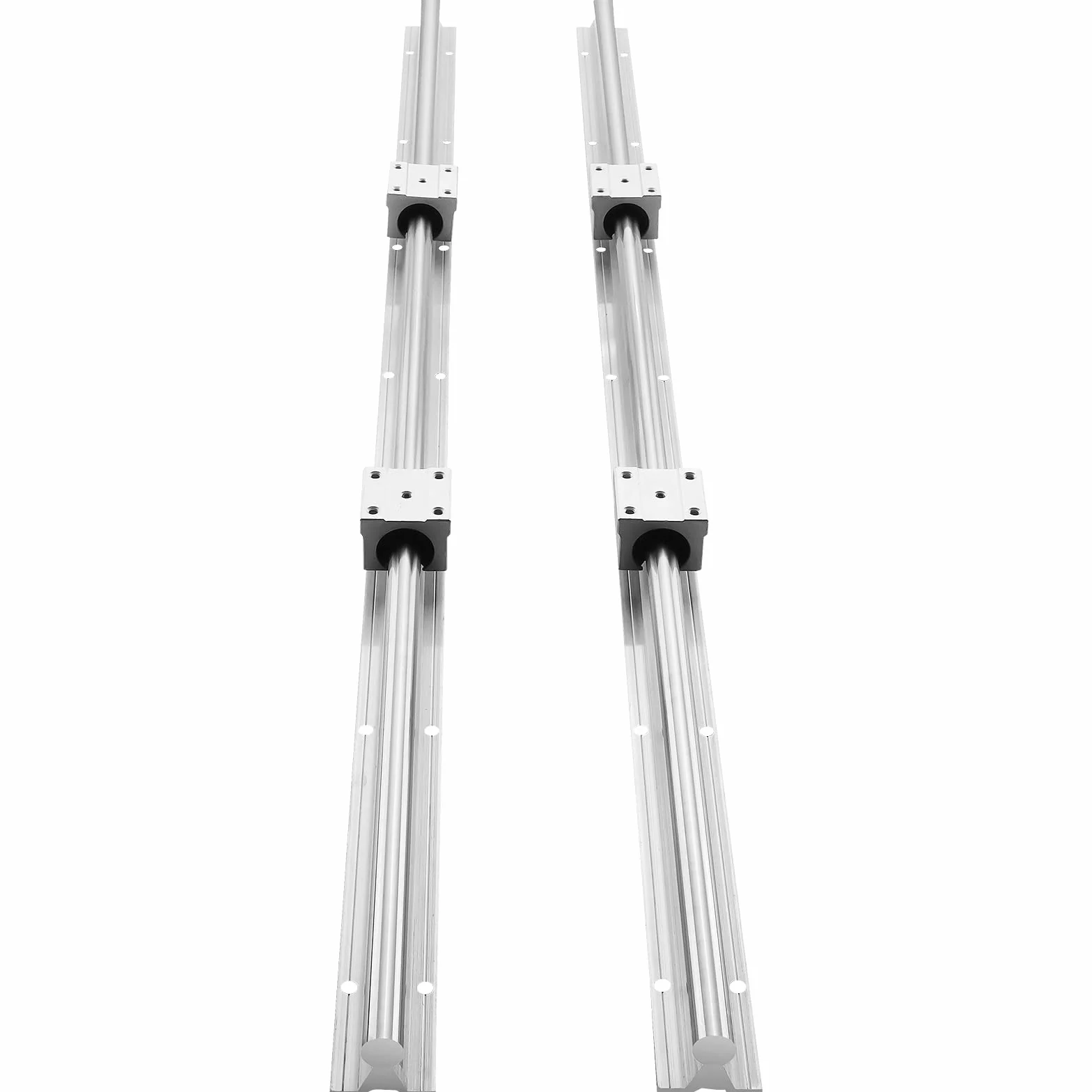 VEVOR Prowadnica liniowa 2 szt. SBR16-1000 mm stal węglowa aluminiowa szyna prowadząca z 4 blokami ślizgowymi SBR16UU, łożysko liniowe, blok łożyskowy, części CNC do frezarki/tokarki 3D