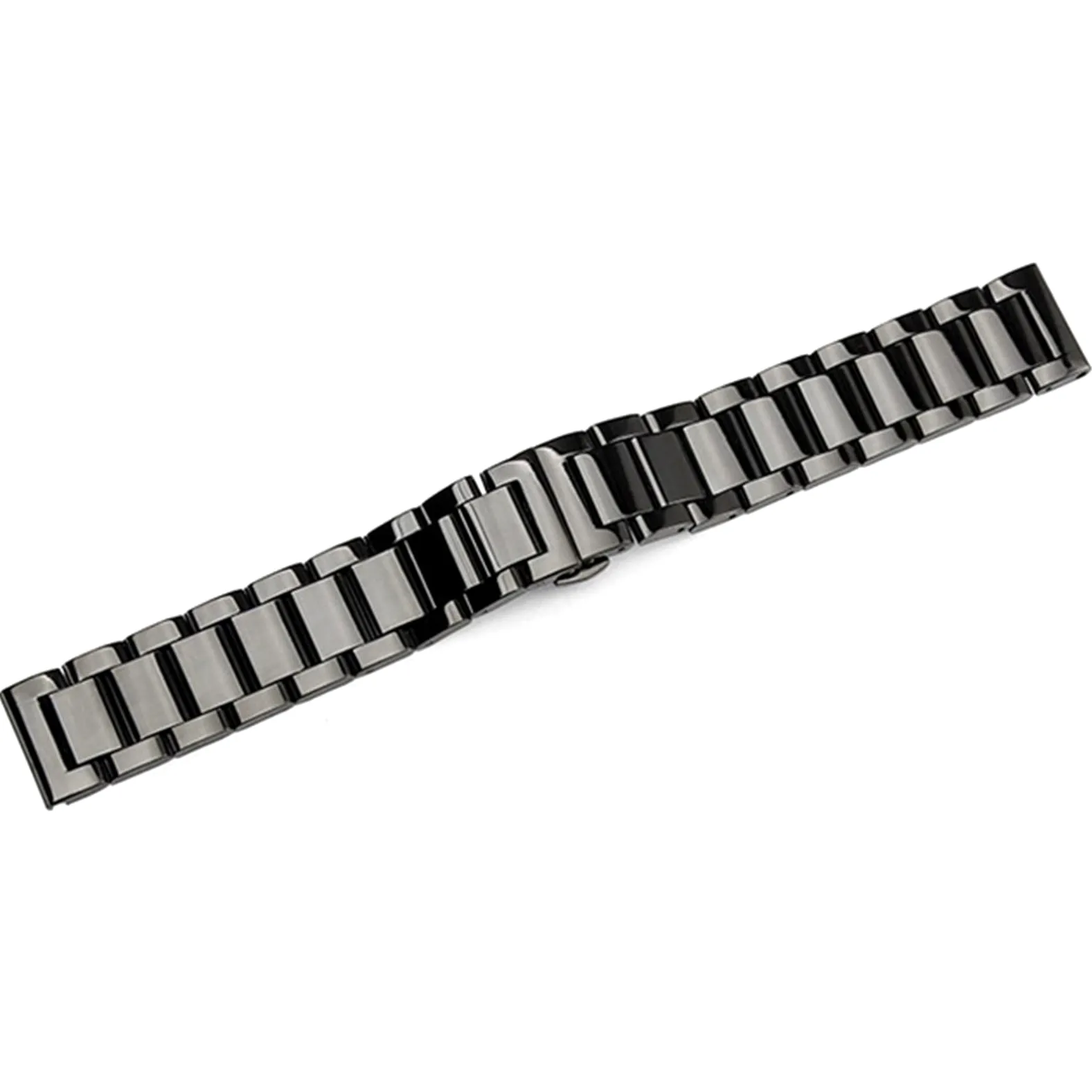 Pasek do zegarka ze stali nierdzewnej 18mm 20mm 22mm 24mm pasek do zegarka metalowy pasek do zegarka dla kobiet paski do wymiany zegarków męskich (polerowany zwart 24mm)