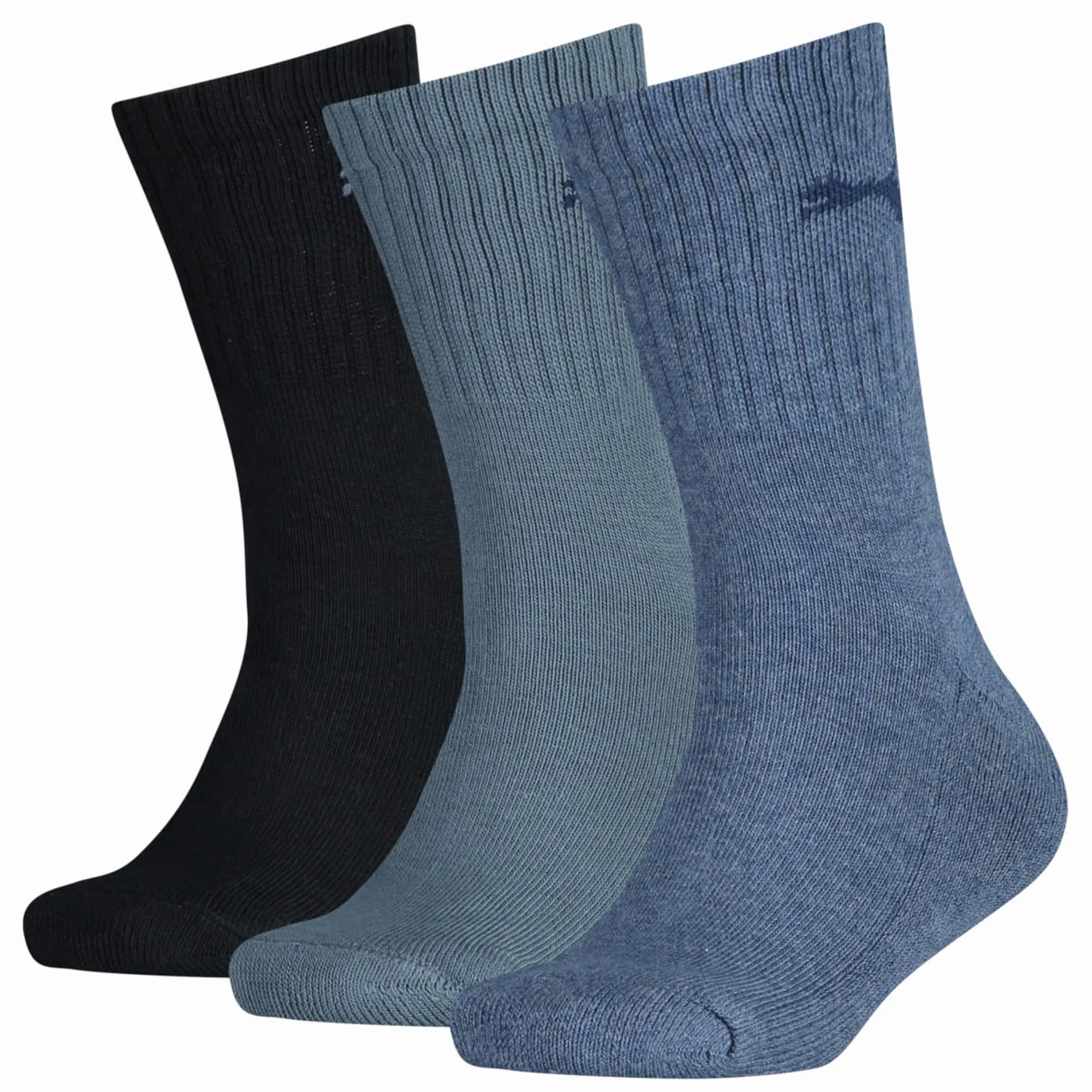 PUMA Unisex dziecięce skarpety Crew (3 sztuki), niebieski (Denim Blue), 31-34
