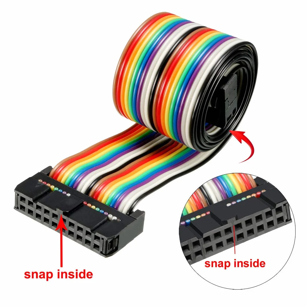 sourcing map 3 sztuki IDC 20 pin kabel płaski kolorowy tęczowy 48 cm 2,54 mm Pitch de