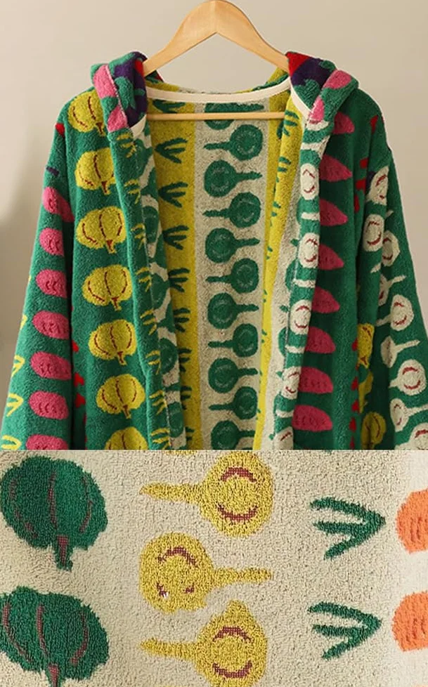 Damski szlafrok frotte, bawełniany szlafrok z kapturem, chłonny, gruby, długi szlafrok do spa, zimowy szlafrok pluszowy,G,One Size