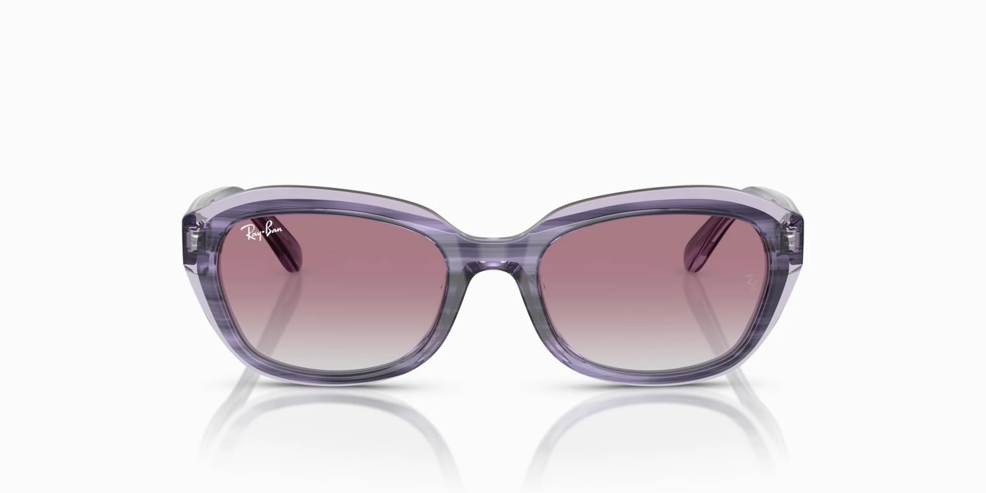 Ray-Ban Okulary przeciwsłoneczne unisex dziecięce Rj9081s, Fioletowy w paski na przezroczystym/szarym gradientowym fioletowym, 48 mm