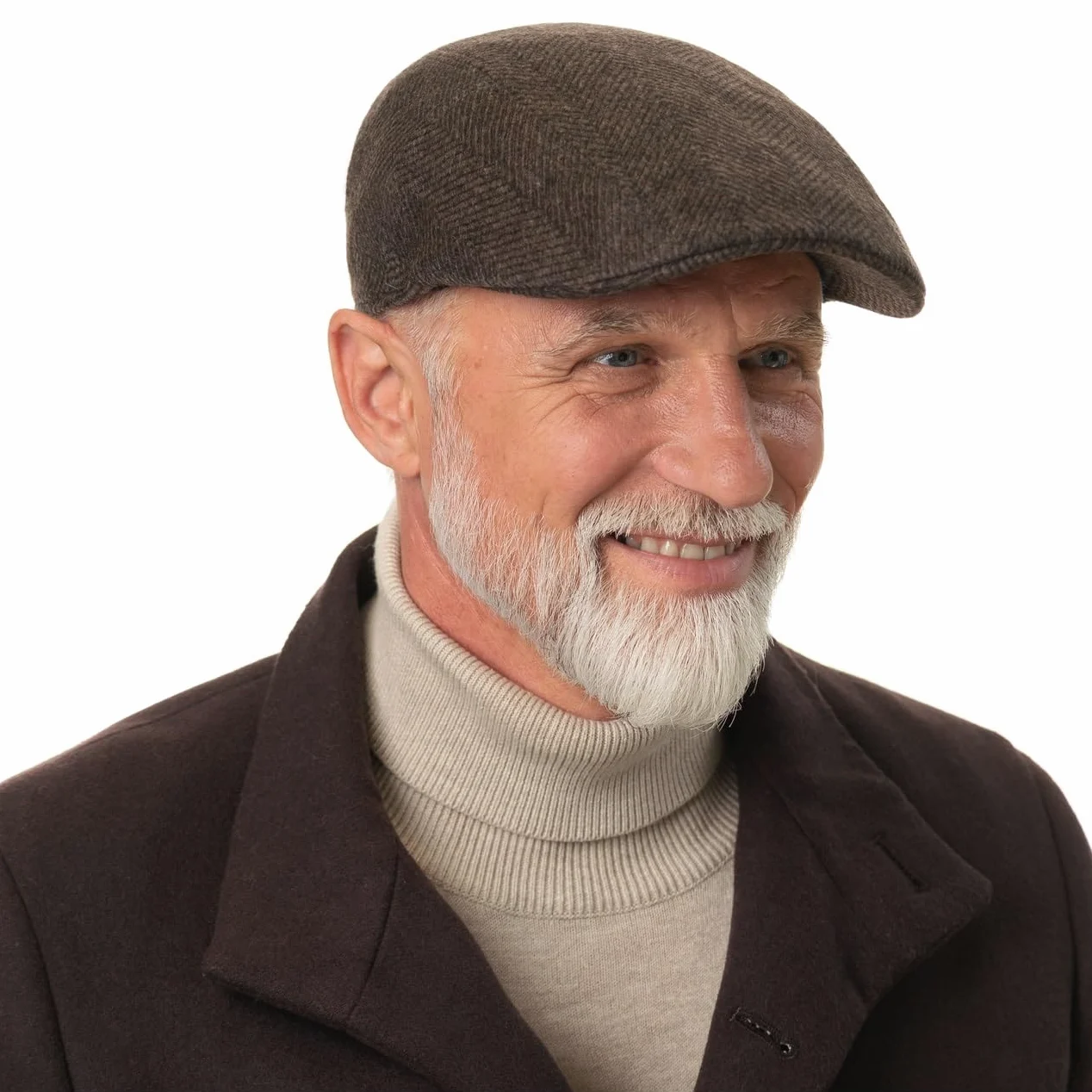 Stetson Bardsey kaszmir płaska czapka z daszkiem męska – Made in Germany z daszkiem, na jesień, zimę, jesień, zimę, 58 cm, brązowa