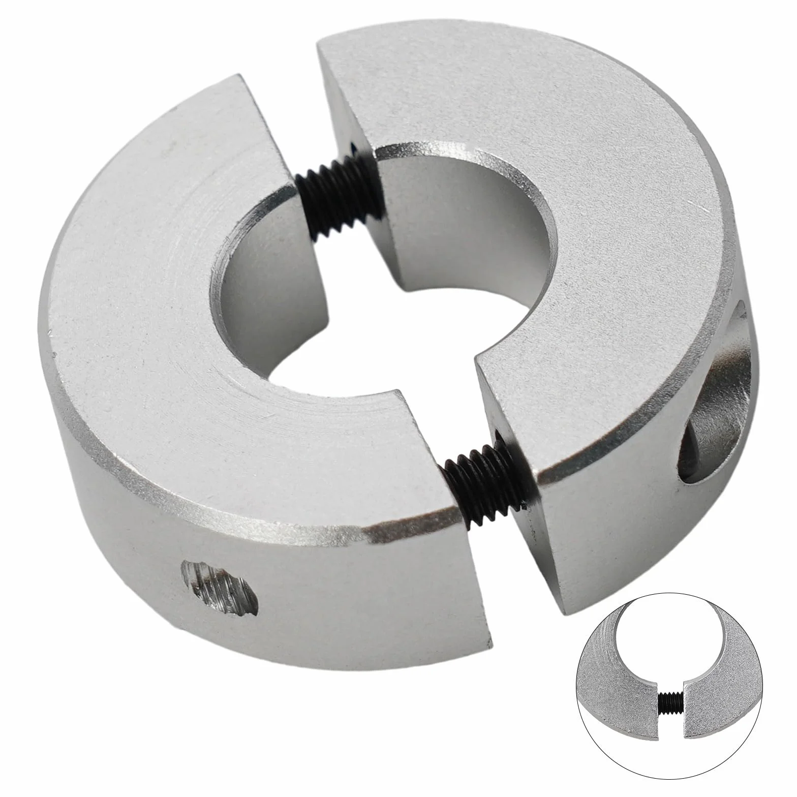 Typ zacisku kołnierza wału, pojedynczy podział, średnica wewnętrzna od 13 mm do 30 mm, wykończenie z czarnego tlenku (15 mm)