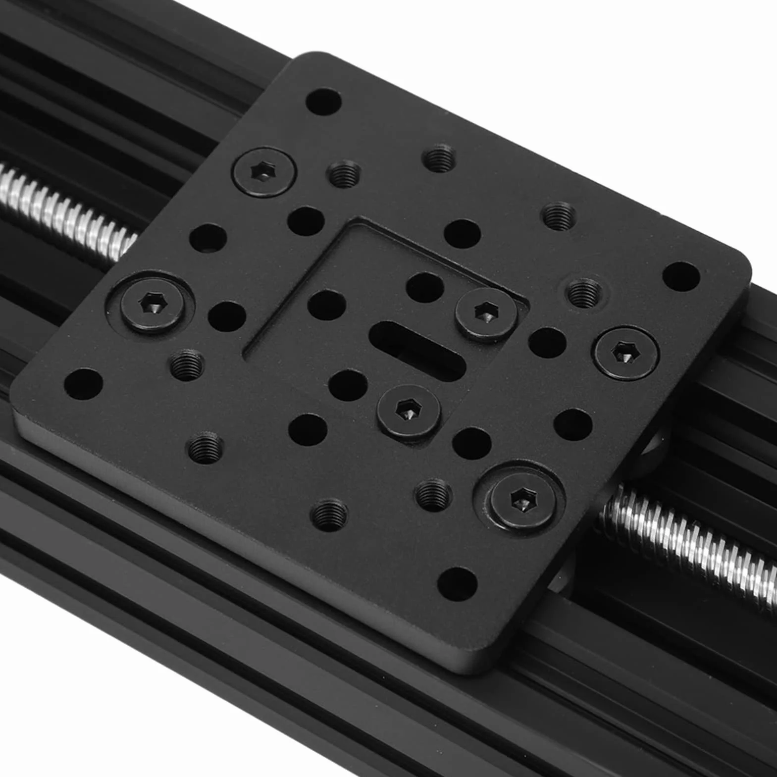 Prowadnica liniowa Stół ślizgowy 8mm Śruba kulowa prowadząca Ścieżka ruchu Stop aluminium Prowadnica liniowa CNC Napęd etapowy do drukarki 3D Maszyna do grawerowania (400mm-czarny)