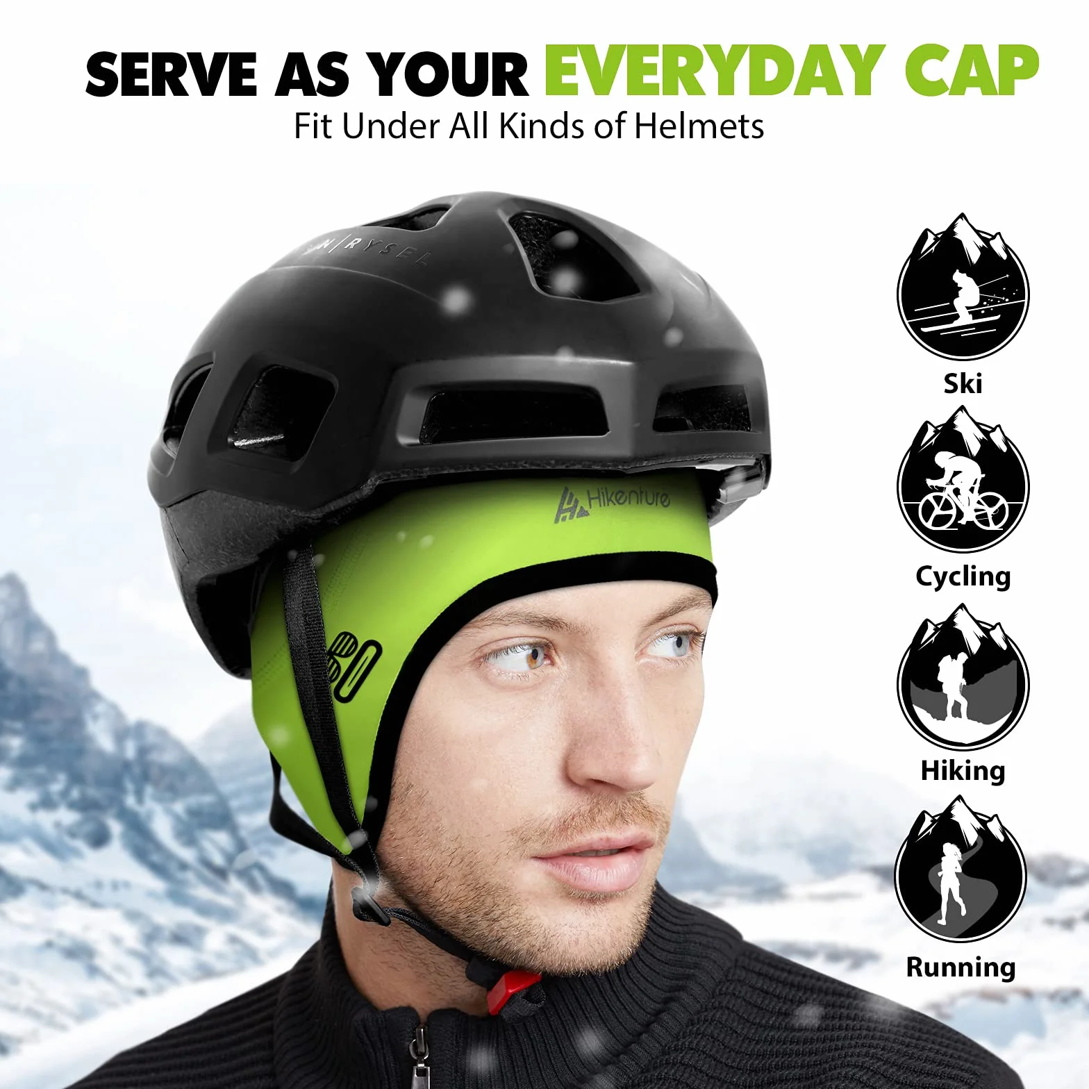 HIKENTURE Zimowa Czapka Rowerowa Ciepła Wiatroszczelna Pod Kask Na Rower Narty MTB