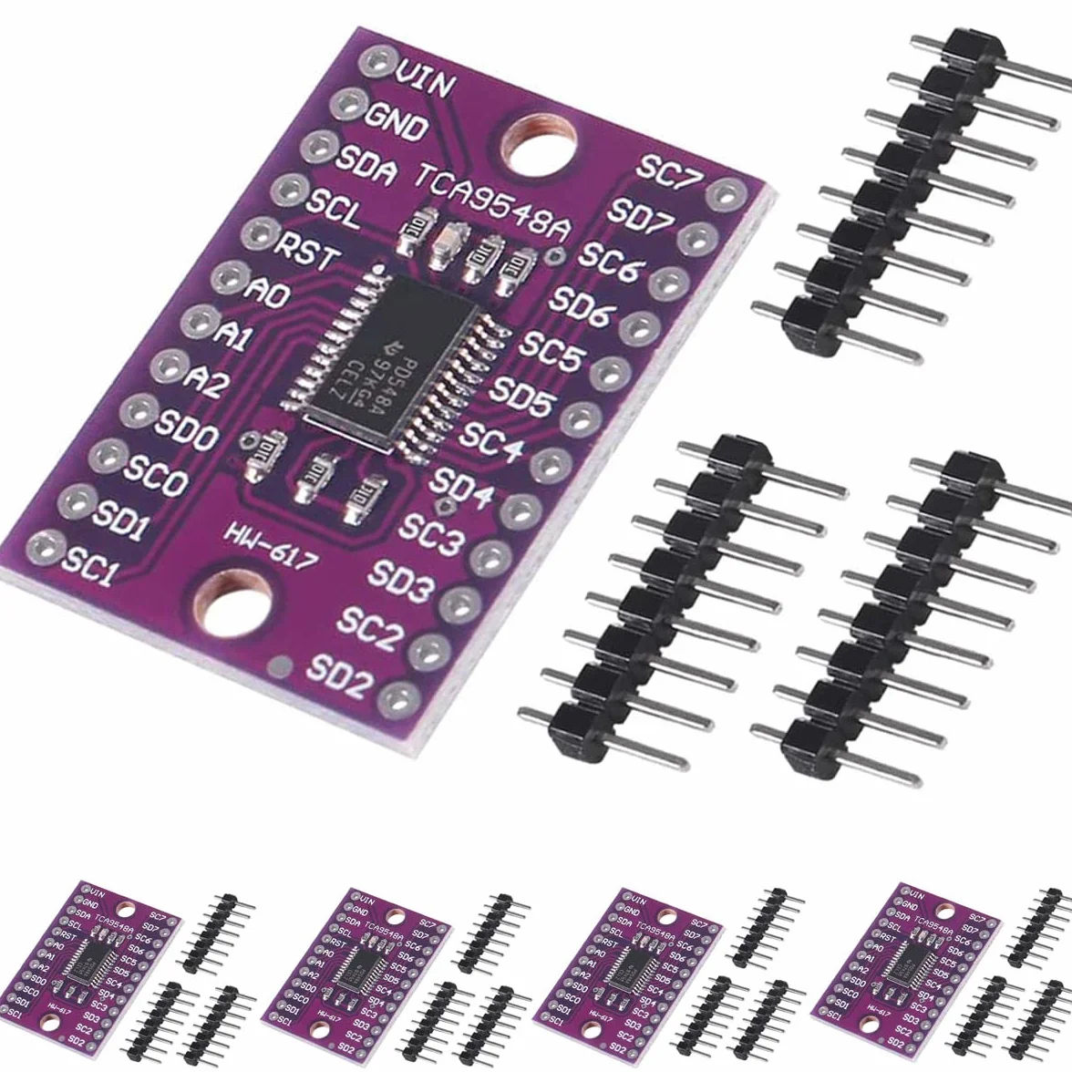 TCA9548A IIC Multiplekser Breakout Board 400 kHz 1,8 V - 5 V 8-kanałowy przełącznik komunikacyjny I2C, płytka rozszerzeń z resetowaniem do Arduino