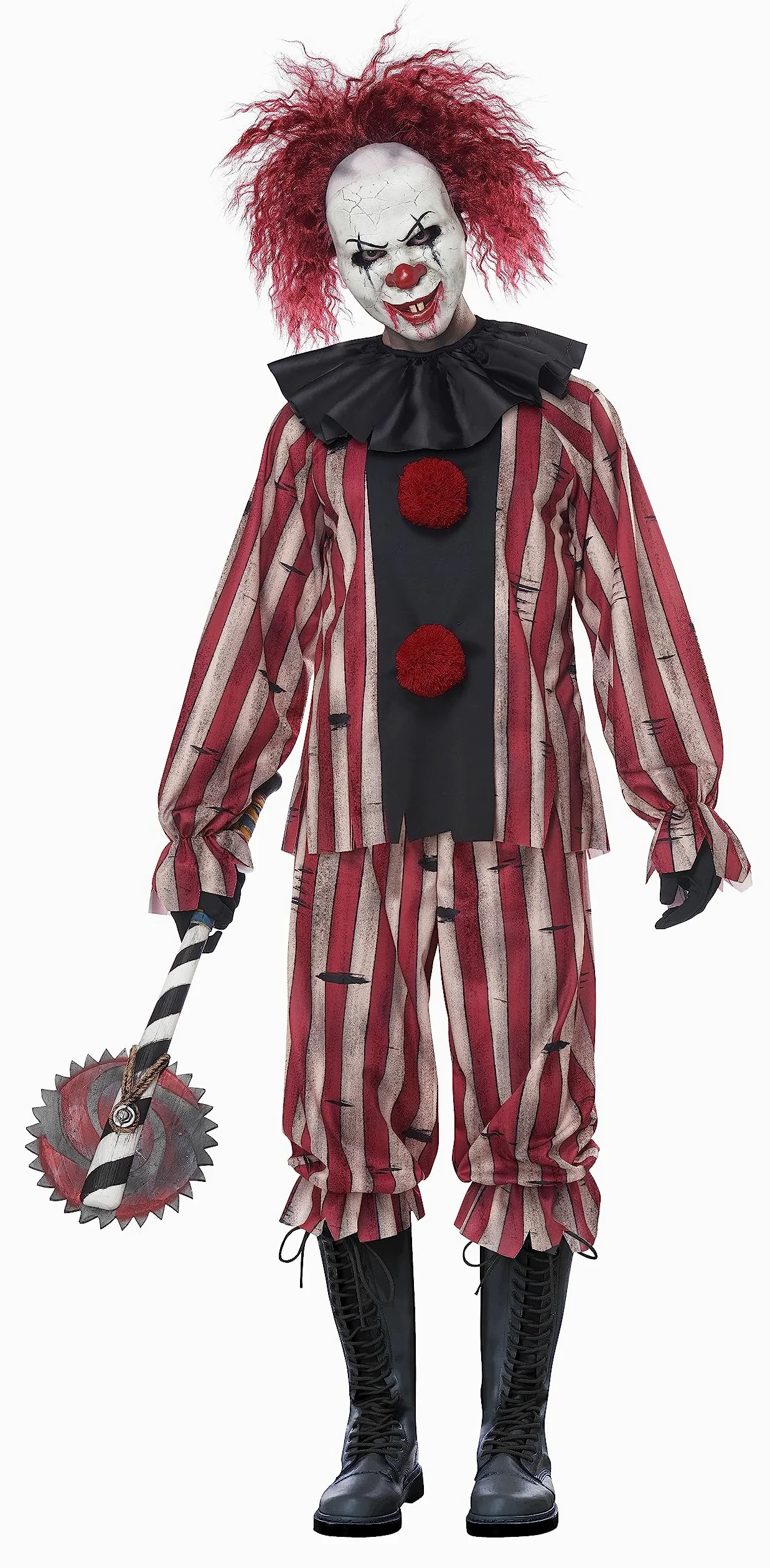California Costumes 01283 Nightmare Clown Character Kostium dla dorosłych, paski, czerwony, M