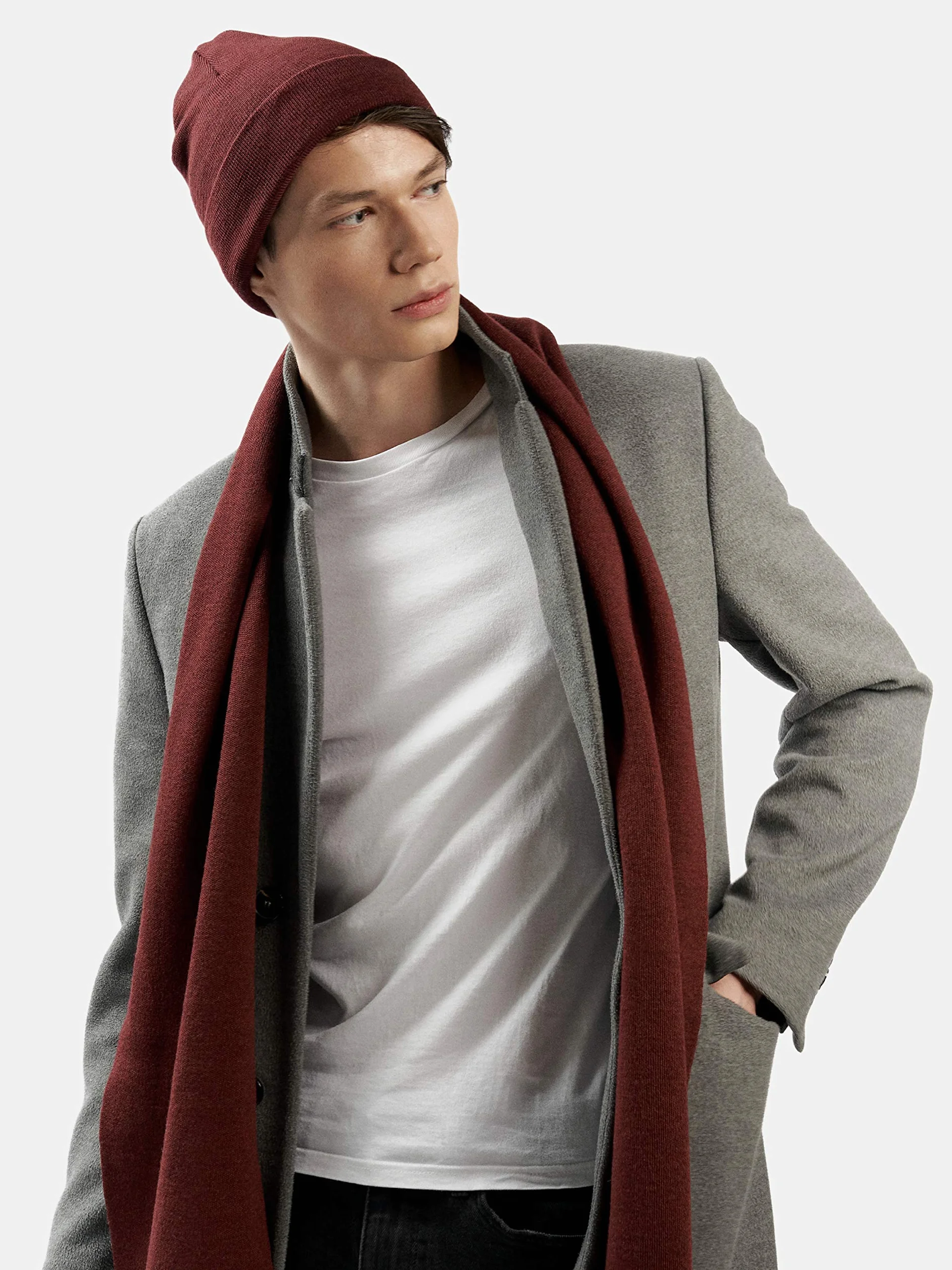 Enter the Complex® Lekka czapka z merynosów, jednowarstwowa dzianina Slouch Beanie, 100% wełna z merynosów, dla kobiet i mężczyzn, inne kolory
