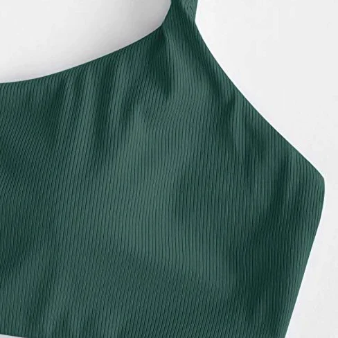 Letni Jednokolorowy Zestaw Bikini Damski Modny Wysoki Stan Bikini Usztywniany Strój Kąpielowy Bandażowy Strój Kąpielowy Kobiecy Strój Kąpielowy Plażowy (Kolor