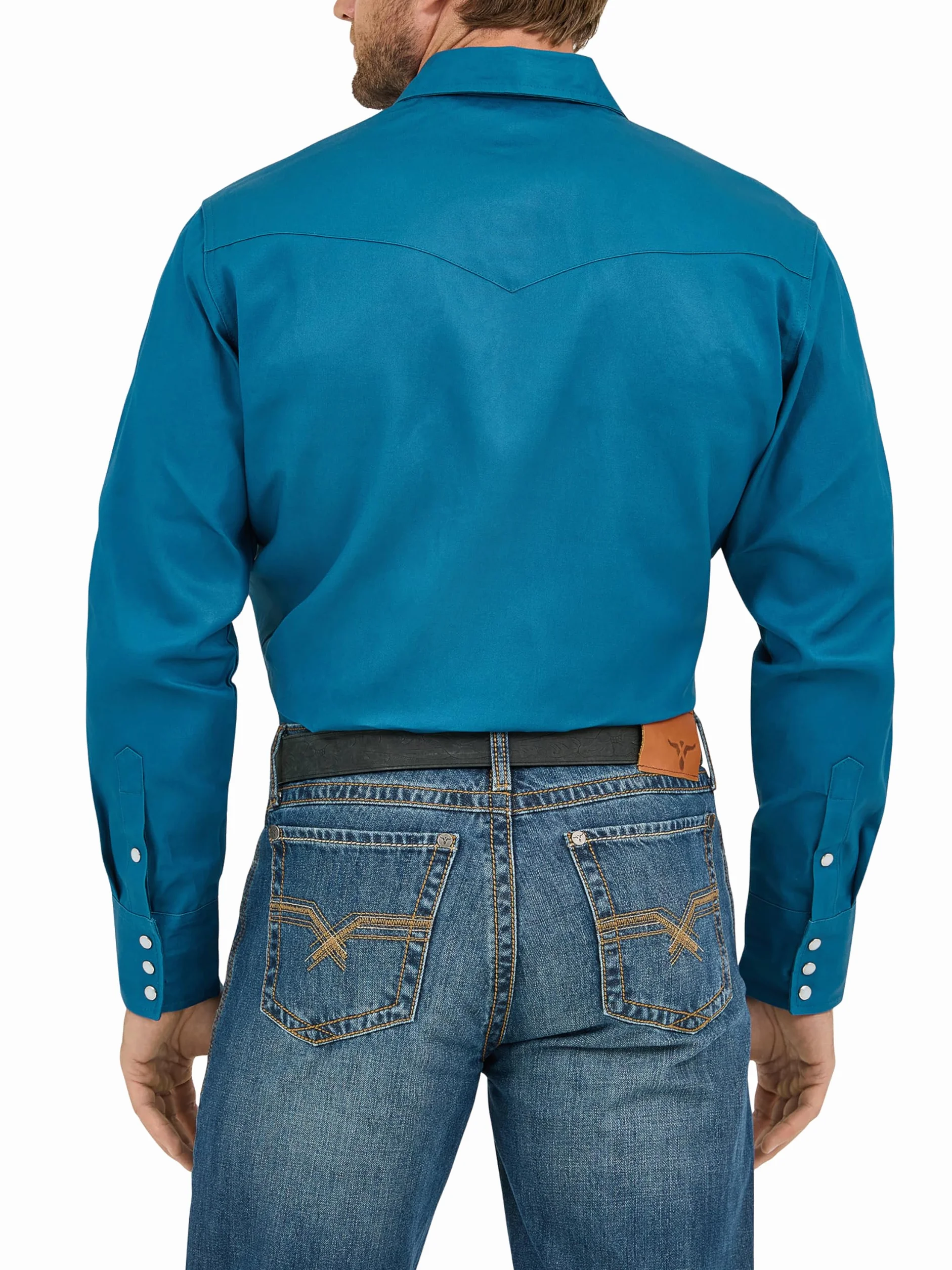 Wrangler Męska koszula robocza z długim rękawem kowbojskim, mocne wykończenie