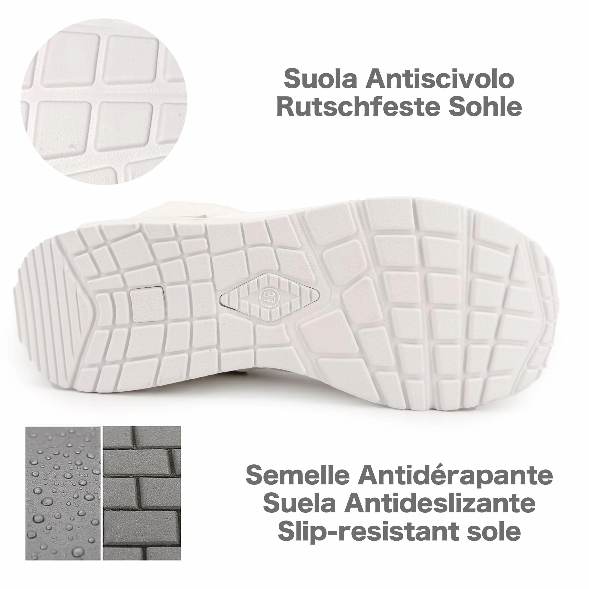 JOMIX Damskie zimowe botki z ciepłą podszewką, buty sneaker z futrzanym kołnierzem, koturn, antypoślizgowa podeszwa