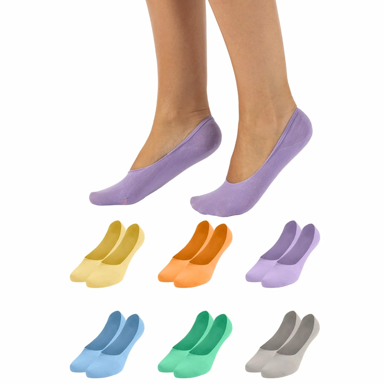 CALZITALY 12 par niewidocznych skarpet unisex | bawełniana osłona stóp | Niebieski, czarny, naturalny, biały | 35-46 | Wyprodukowano we Włoszech