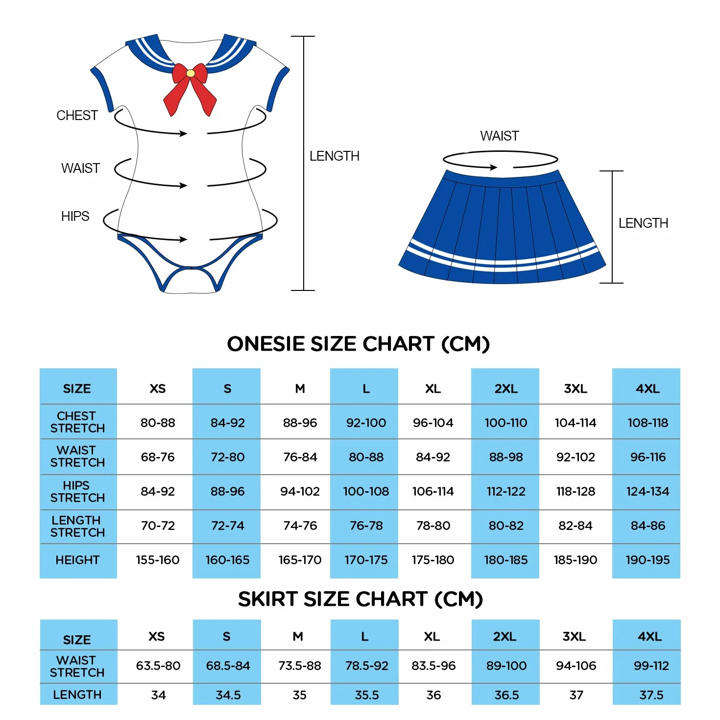 LittleForBig zatrzas w komkroku jednoczęściowy śpioszki-Cosplay magiczny dziewczęcy Sukienka Sailor Zestaw spódnicy onesie mundurowej Błękit marynarski XS
