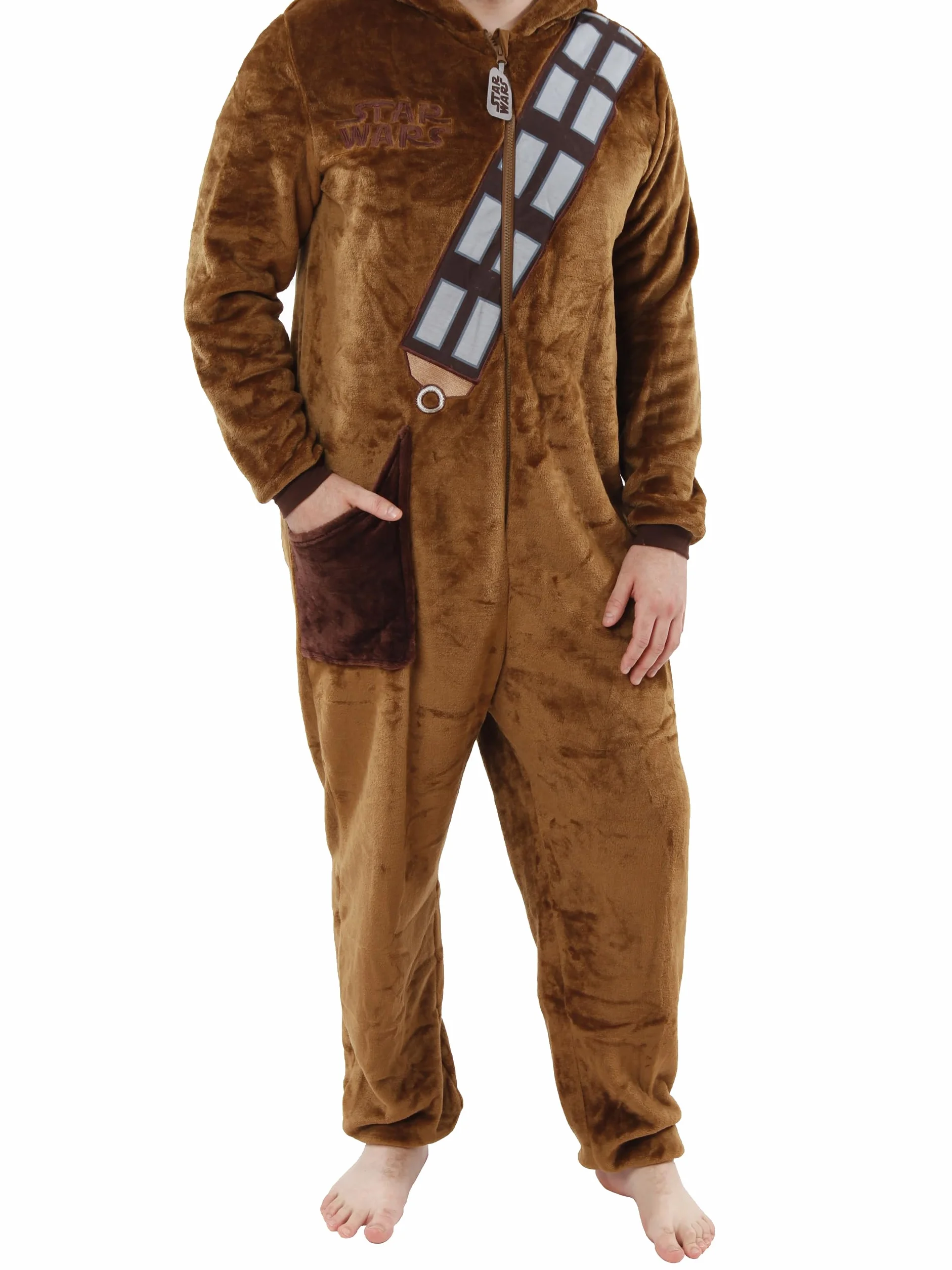 Star Wars Kombinezon | Kombinezon Chewbacca dla Mężczyzn | Polarowe Kombinezony Męskie | Puszyste Piżamy dla Dorosłych