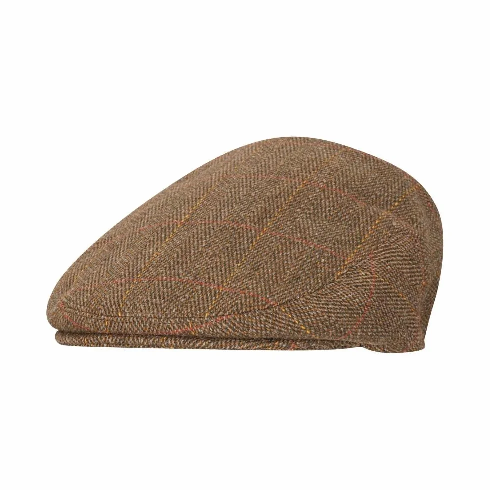 Walker & Hawkes - dziecięca czapka z suwakiem tweed - styl country - ciemnoniebieska, brązowy, XXL