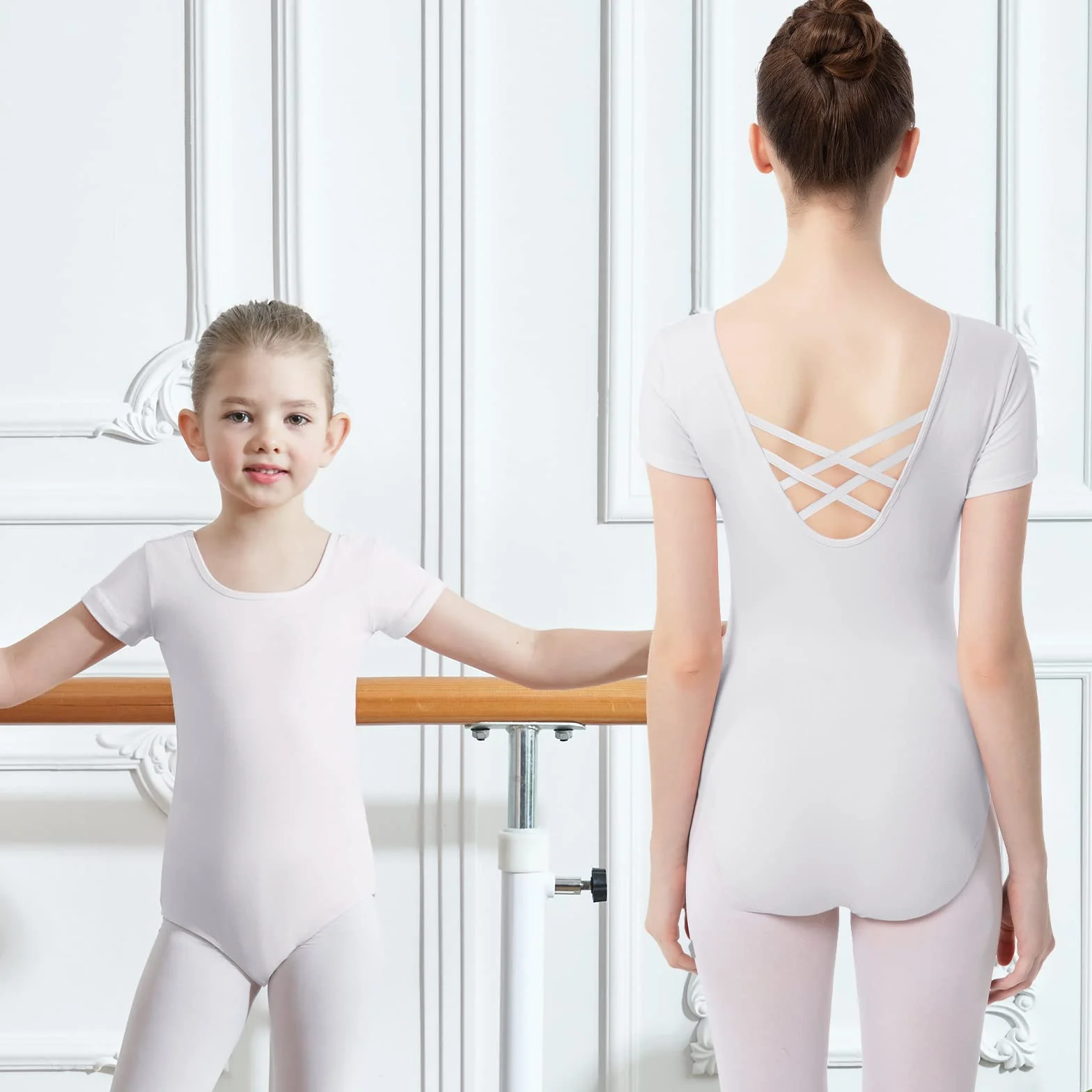 Body Taniec Klasyczny Dziewczęcy Kobiety Ballet Body Leotards Bawełna Krótki Rękaw Artystyczne Body Gimnastyka Dla Dziewcząt i Kobiet