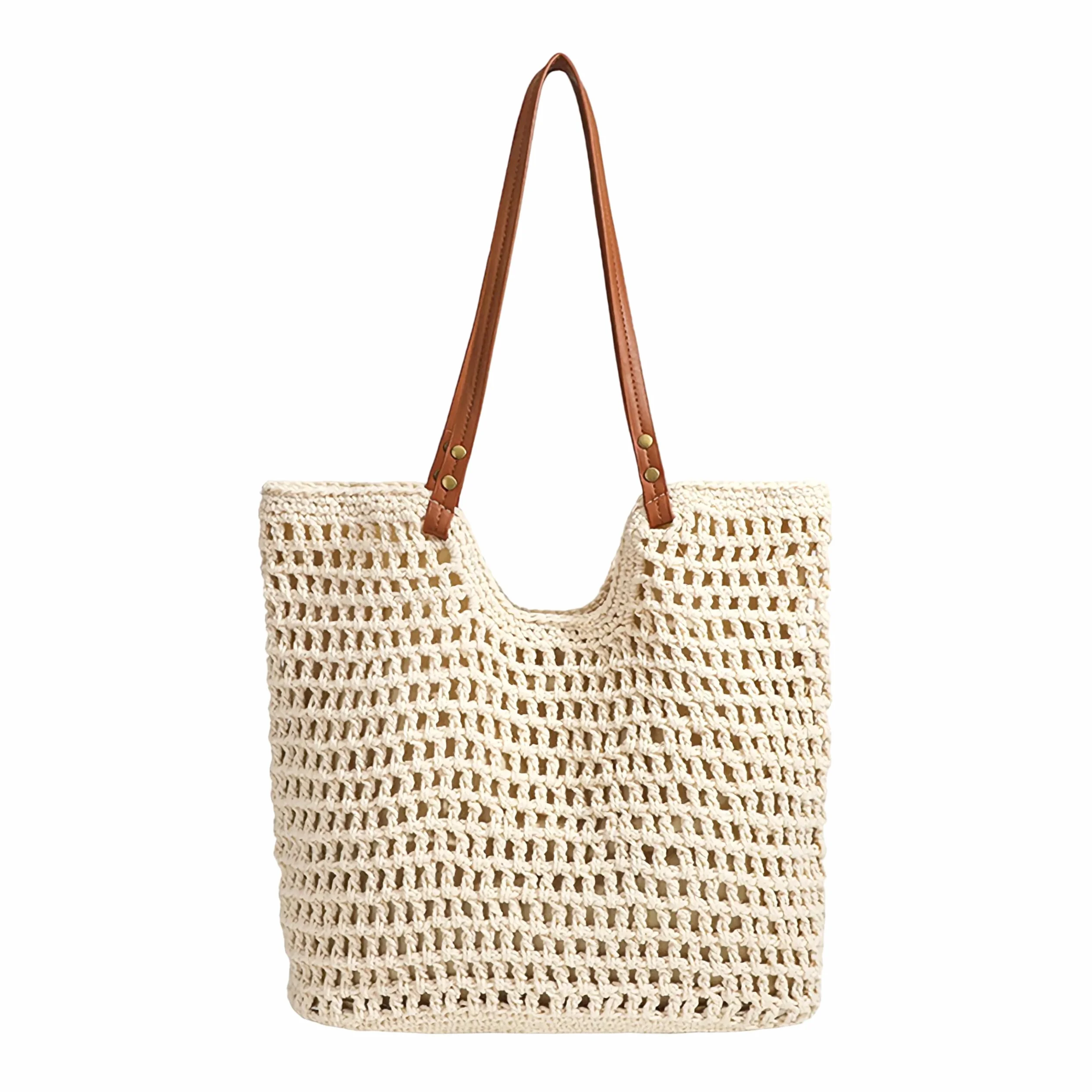 Damska dzianinowa torba na ramię Boho Sea Bag plażowa pleciona tote hobo