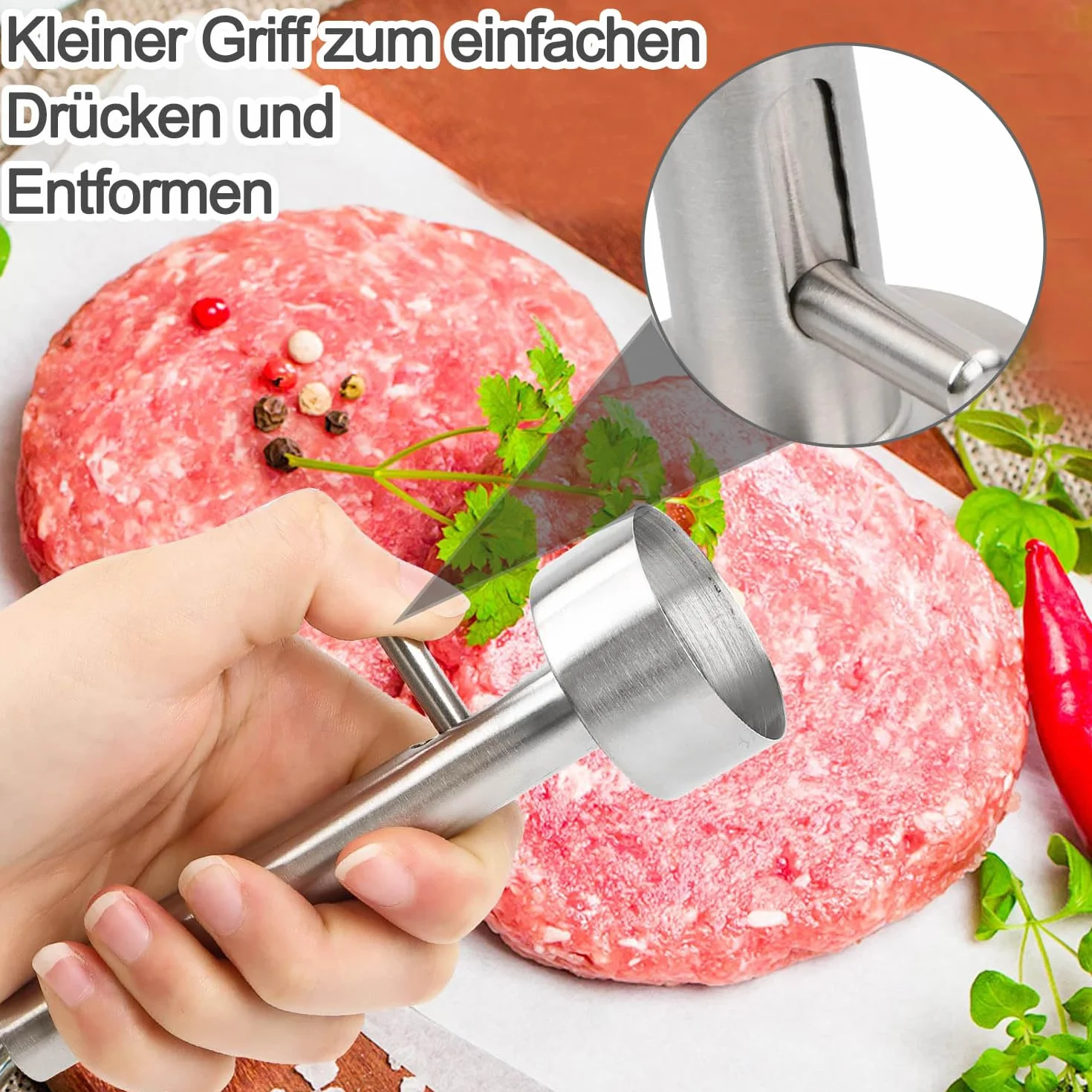 Falafel miarka do porcjowania klopsików 4 cm, łopatka do falafelu, stal nierdzewna, foremka do kotletów, łopatka do gotowania falafelu, nieklejące się narzędzie do balerowania falafelu, kulki falafel