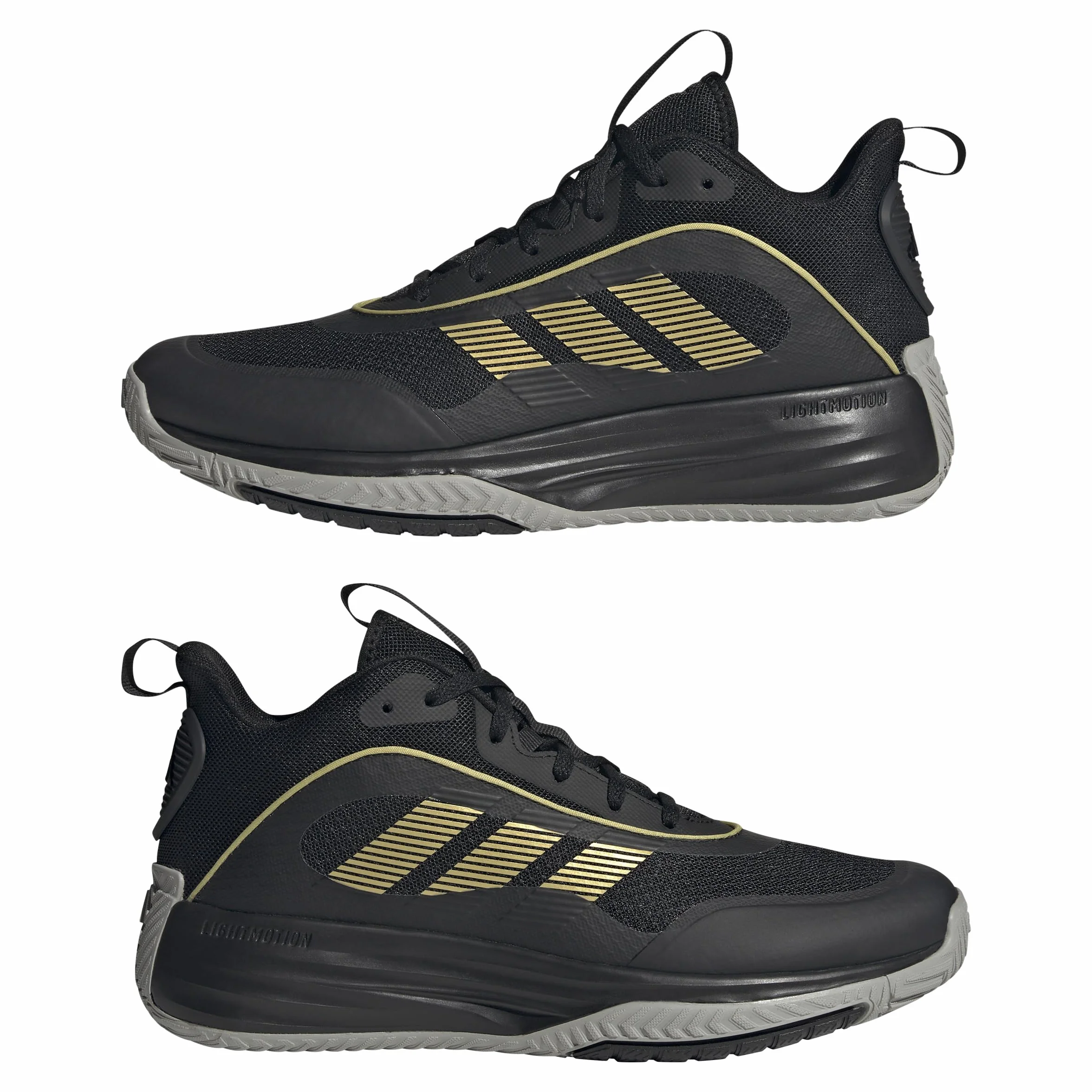 adidas Mezczyzni Own The Game 3 Shoes, Core Black/Gold Metallic/Mgh Solid Grey, 43 1/3 EU